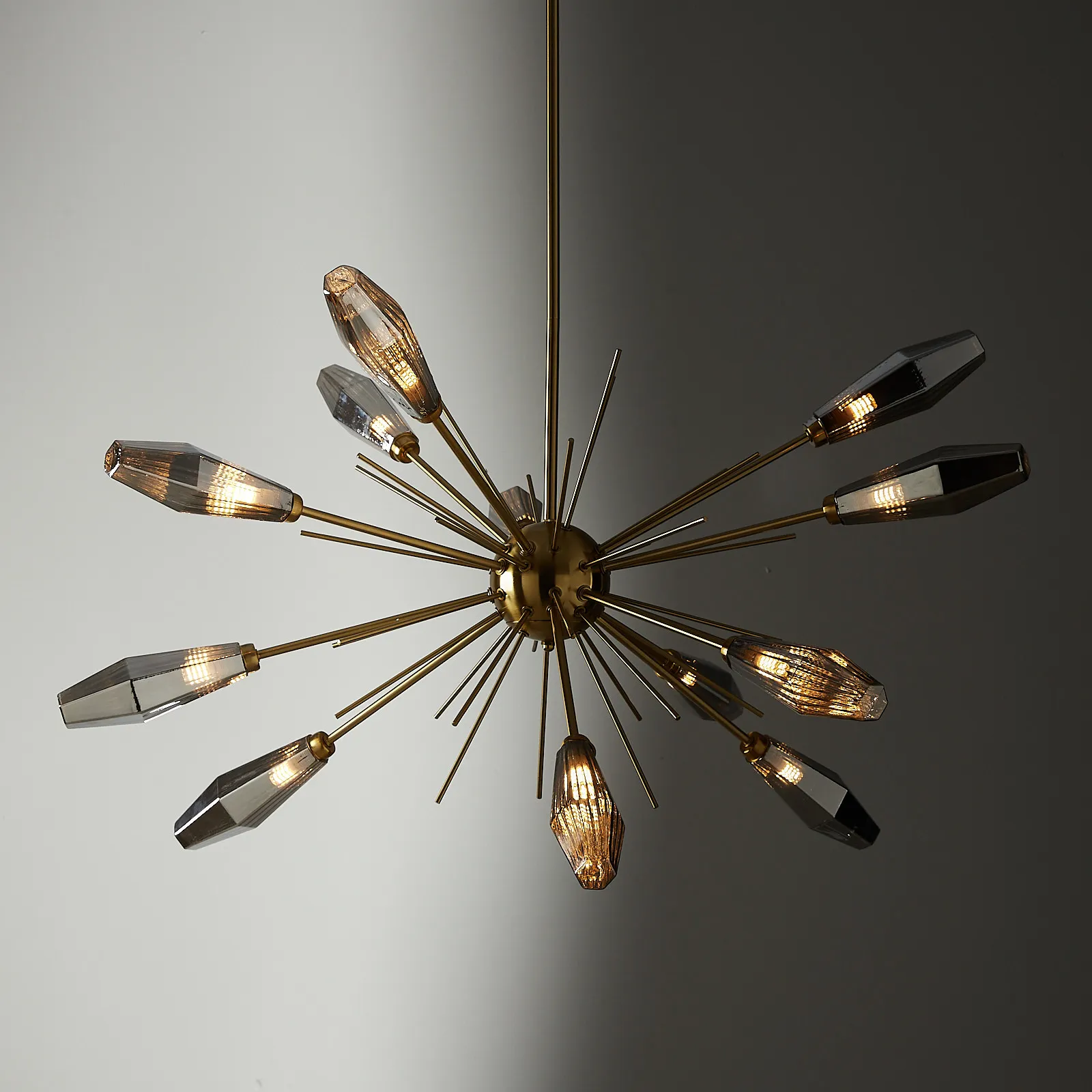 Dragonfly Smoke Grey Glass Chandelier 