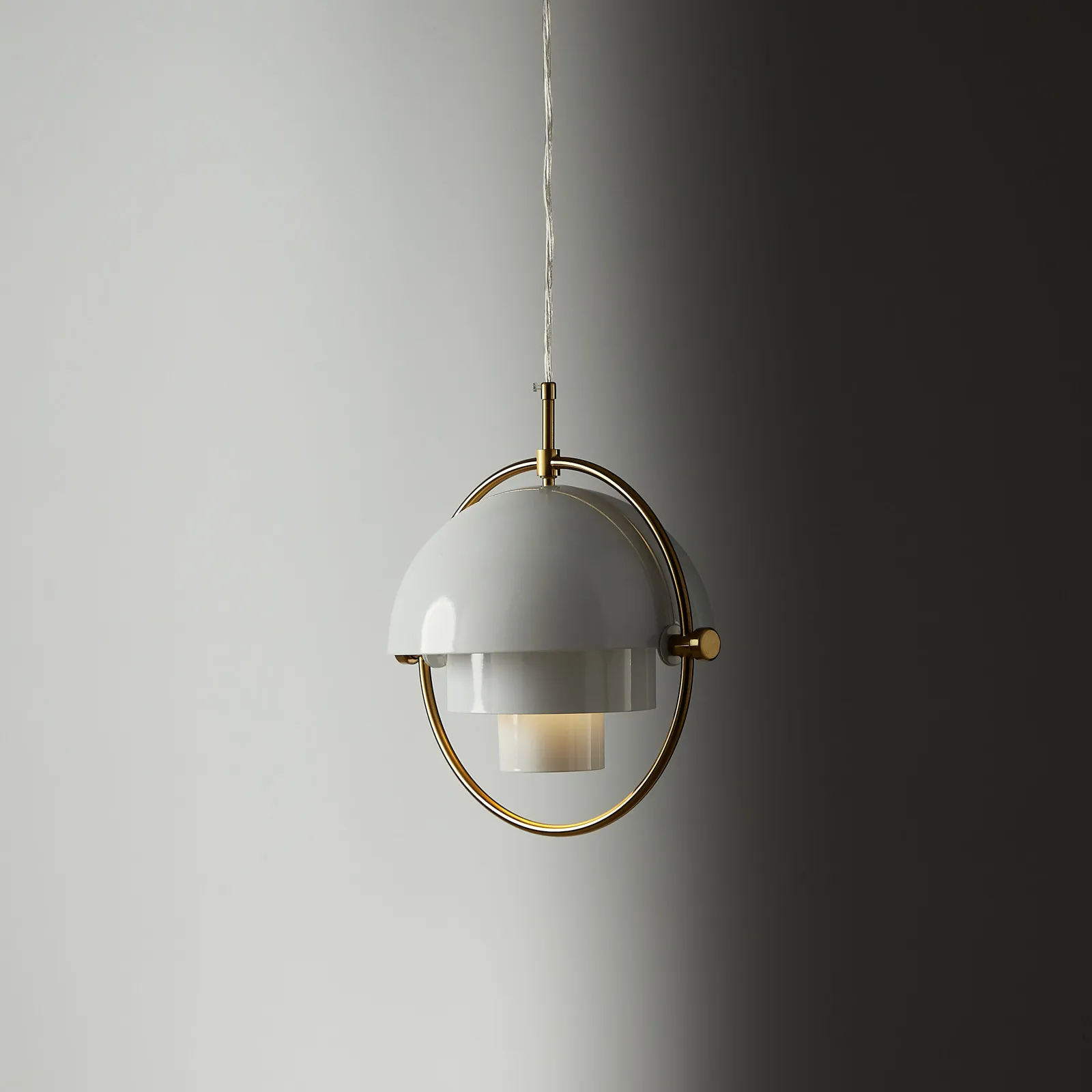 Selene Brushed Gold Metal Chandelier - 28 cm White Metal Shade