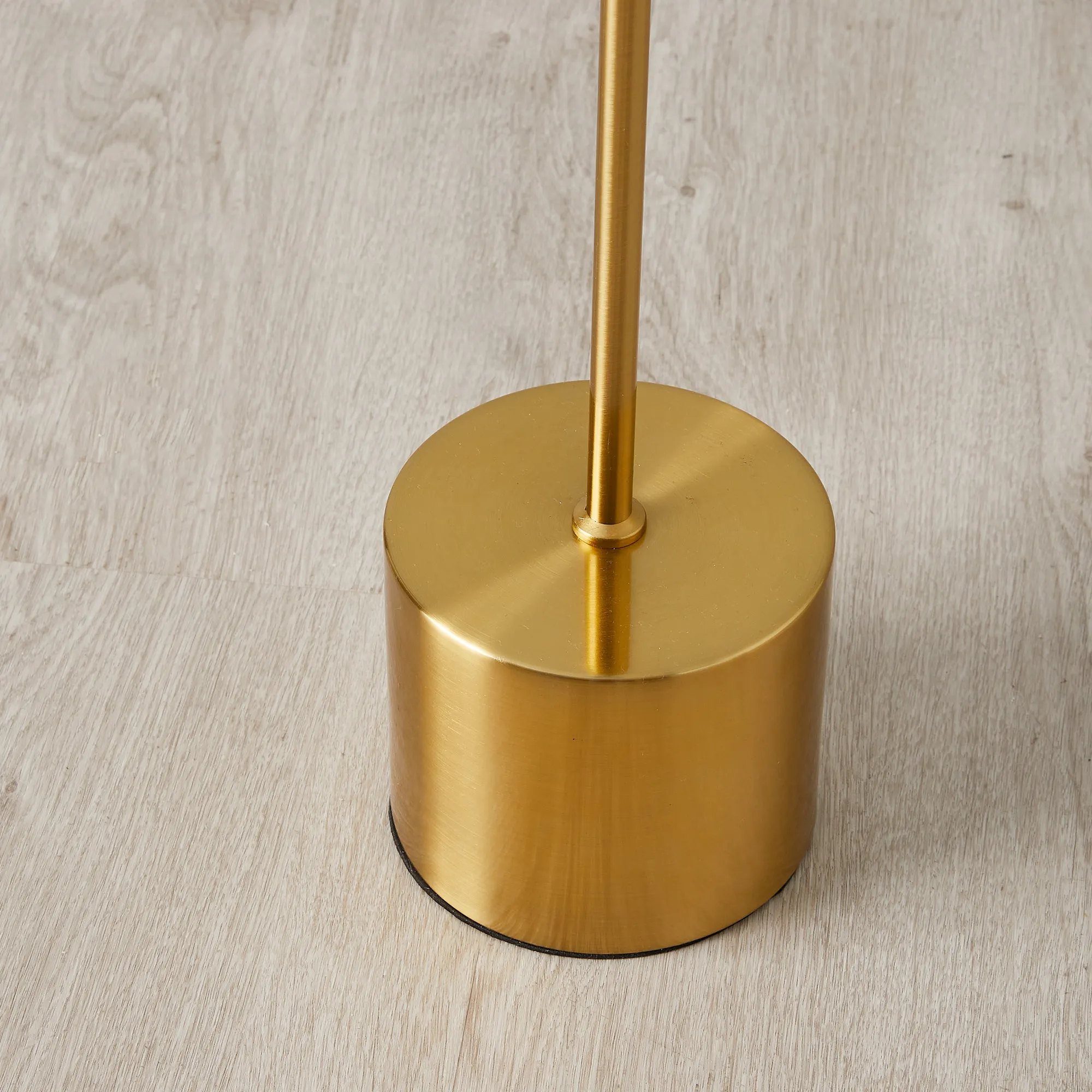 Kaia Brushed Gold Metal Floor Lamp Black Frosted Metal Shade