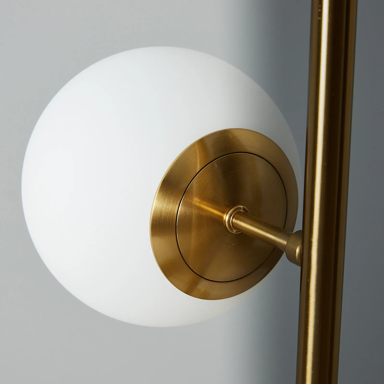 Regine Brushed Gold Metal Table Lamp White Glass Shade