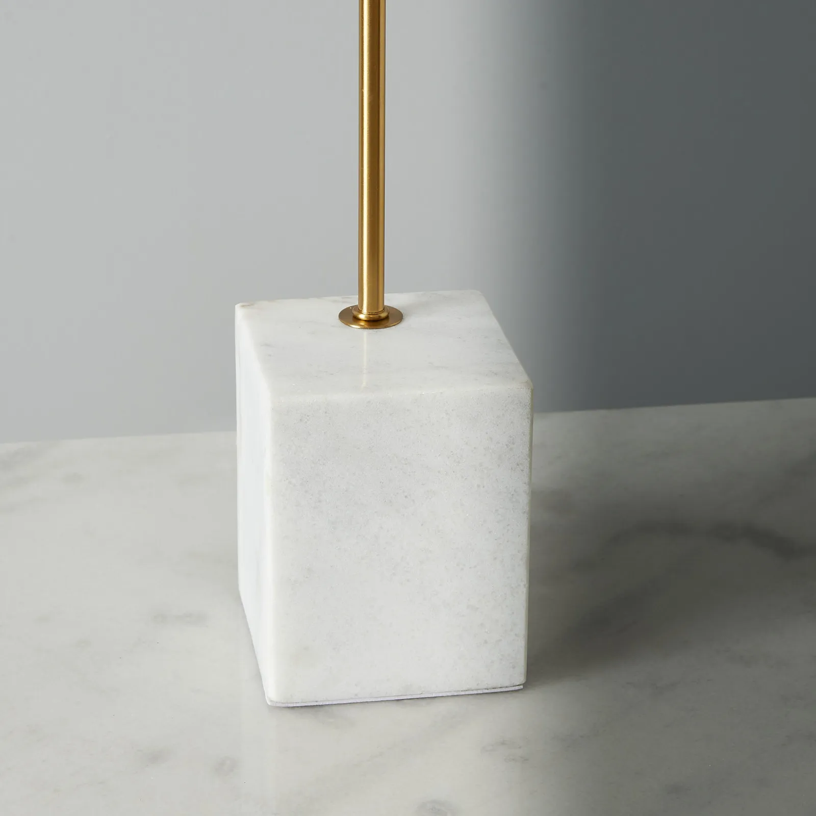 Marga White Marble Table Lamp Brushed Gold Metal Shade
