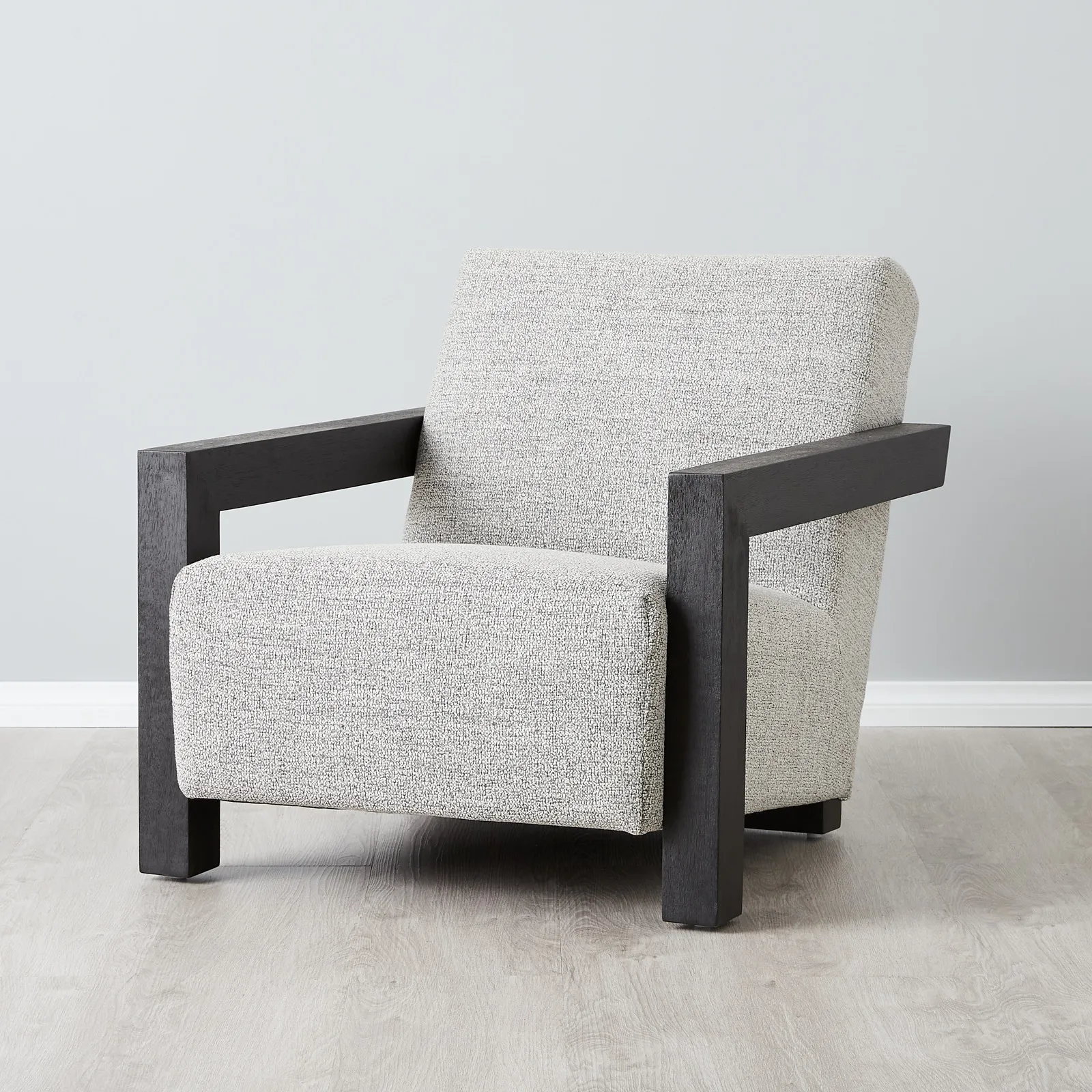 Stellan Mid Grey Woven Fabric Occasional Chair-Black Legs