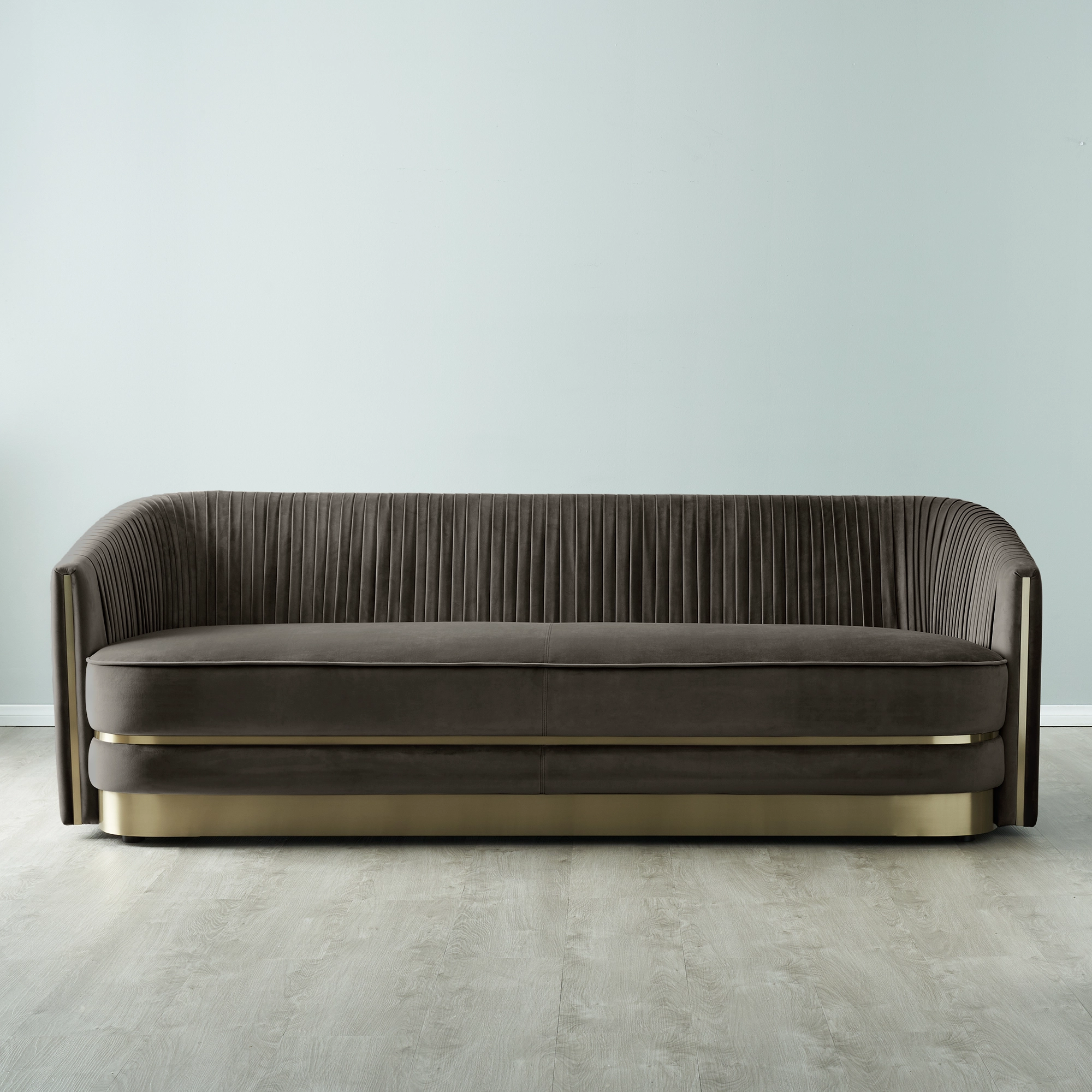 Crown Mushroom Velvet 3-Seater Sofa