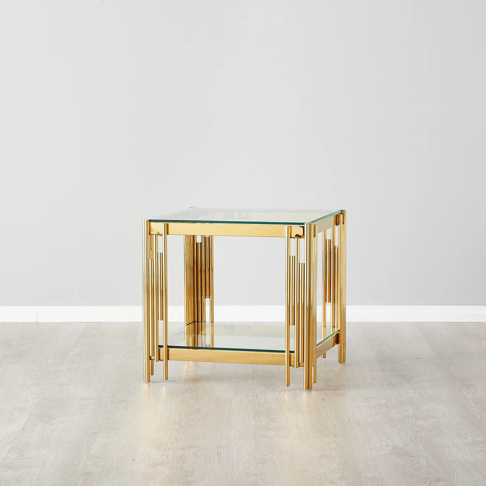 Lindsay Polished Gold Stainless Steel Side Table
