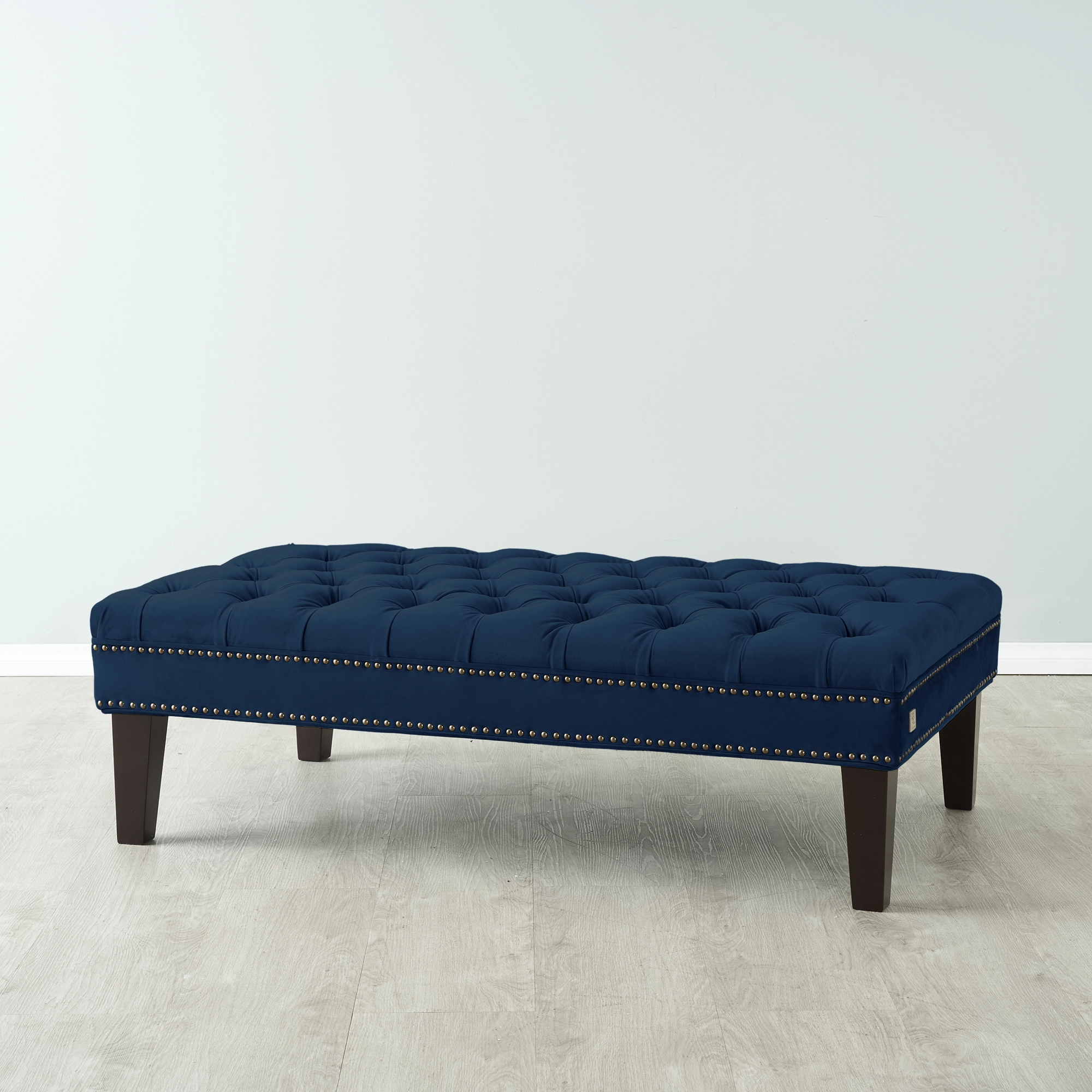 Vogue Navy Blue Velvet Ottoman