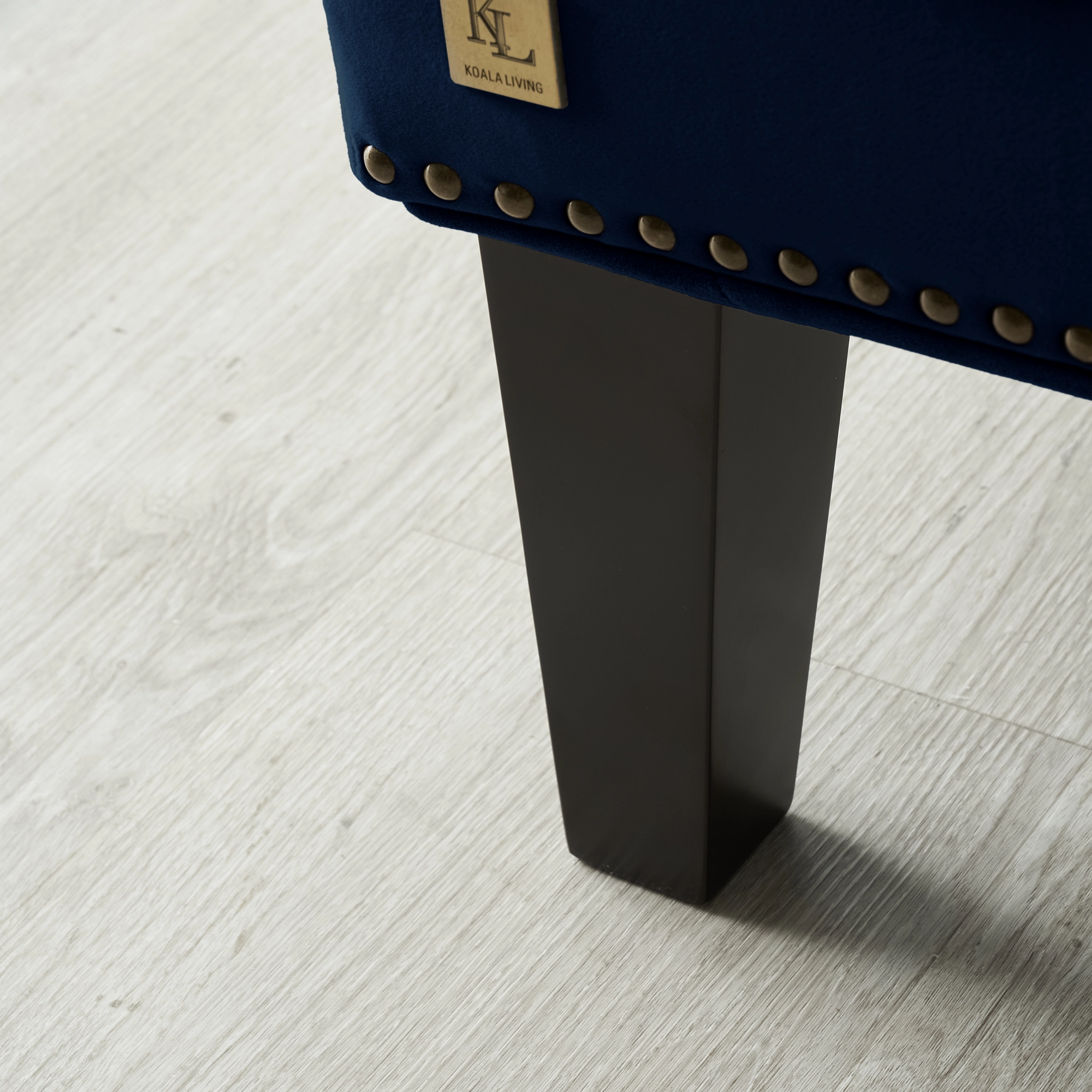 Vogue Navy Blue Velvet Ottoman