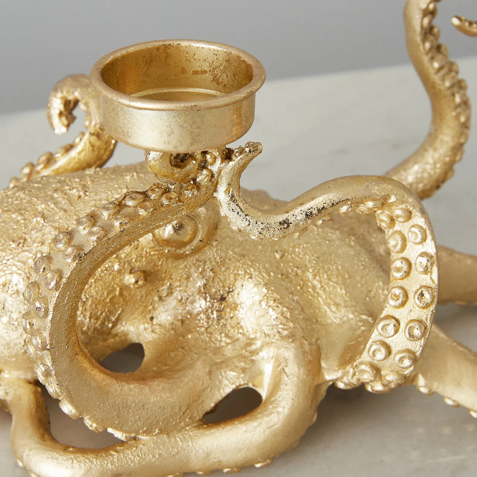 Octopus Gold Resin Candleholder