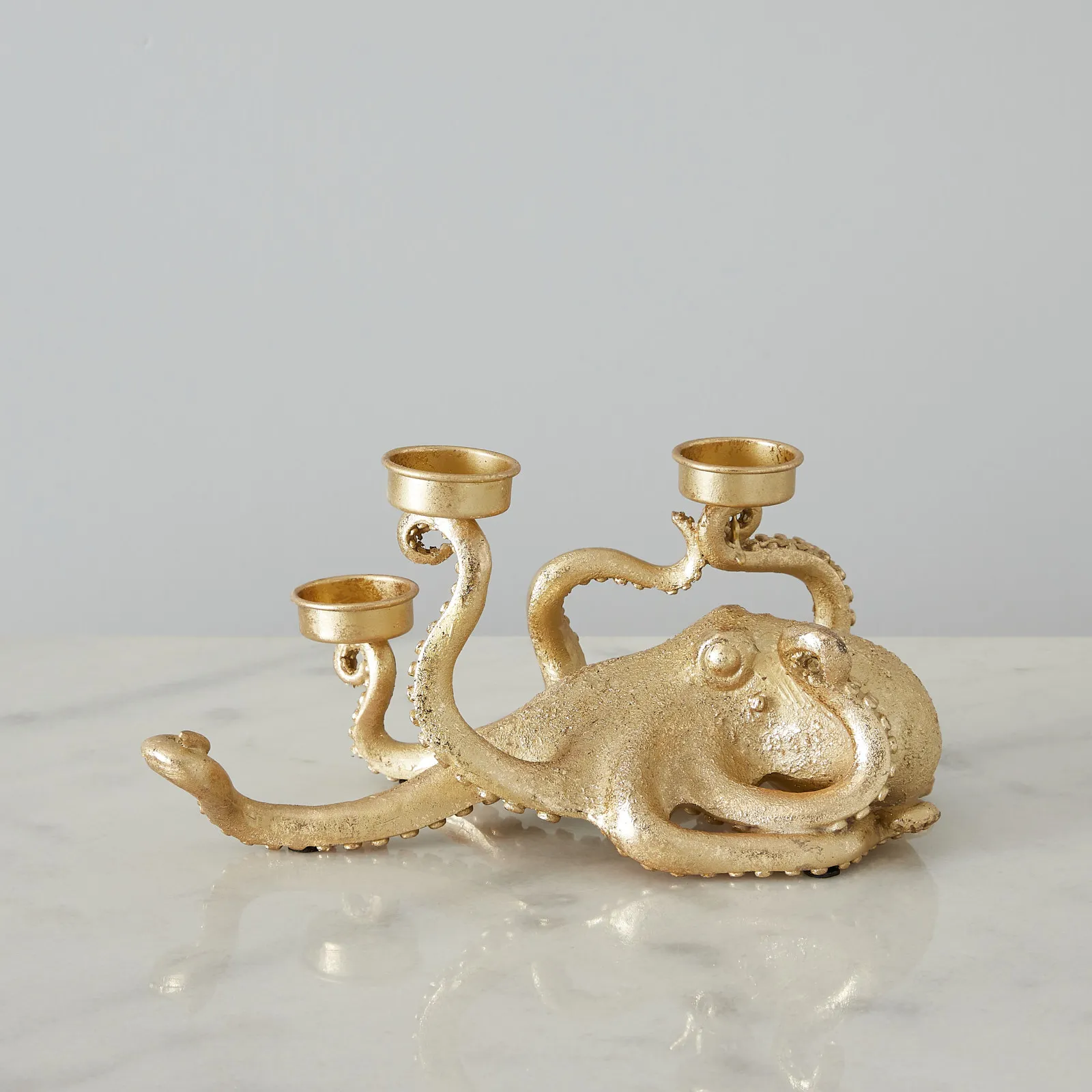 Octopus Gold Resin Candleholder