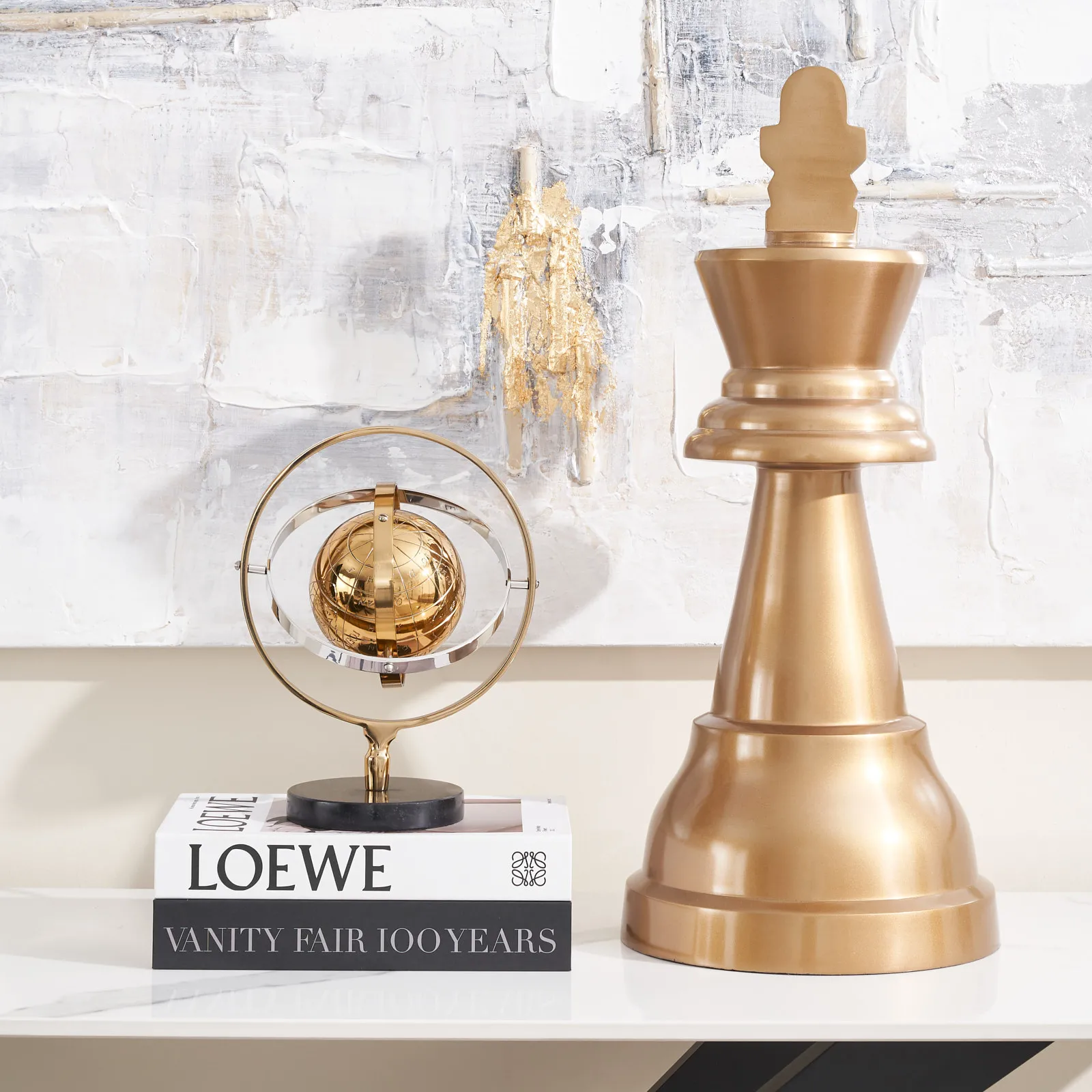 Armillary Sphere Champagne Gold Metal Decorative