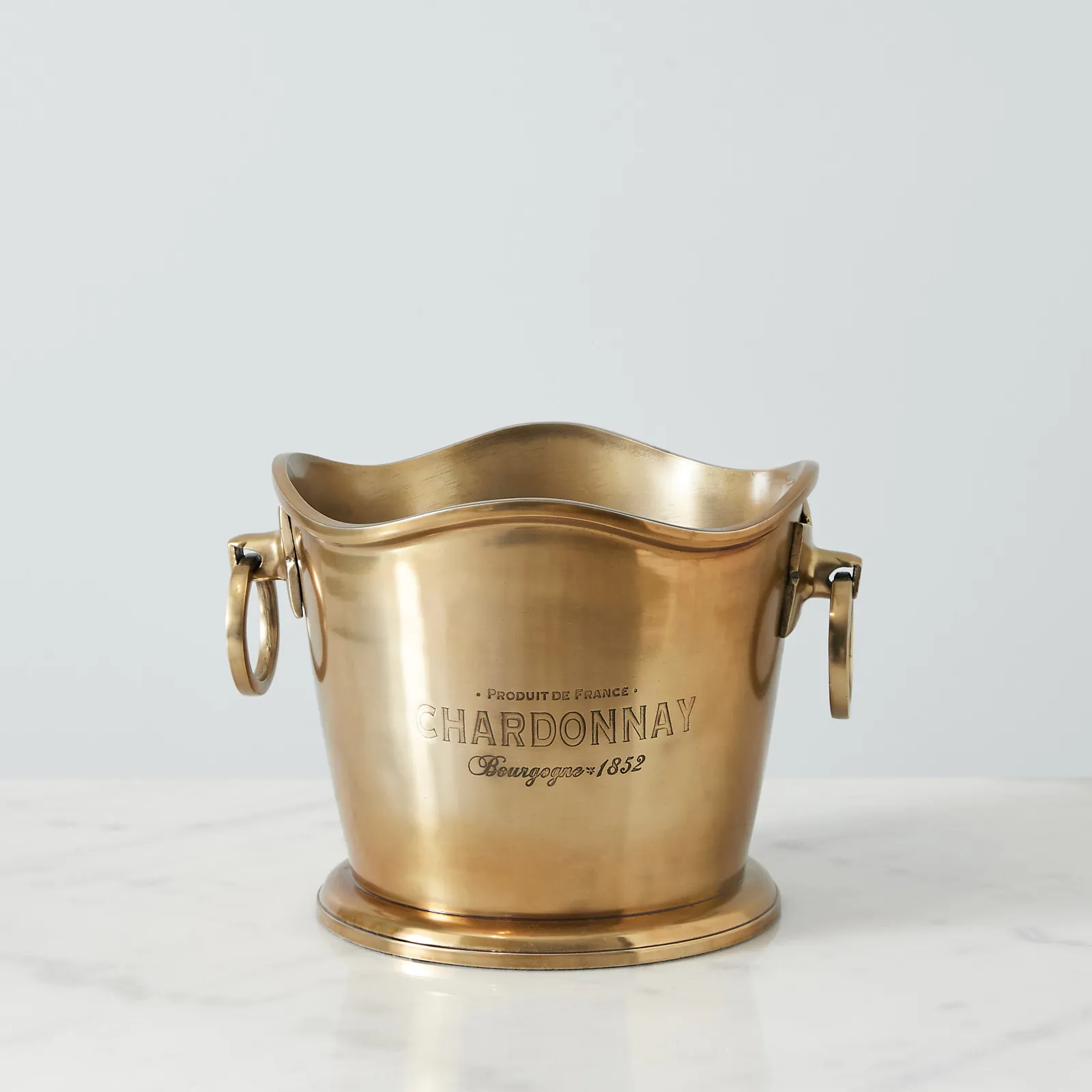 Bacchus Shiny Brass Colour Metal Wine Cooler