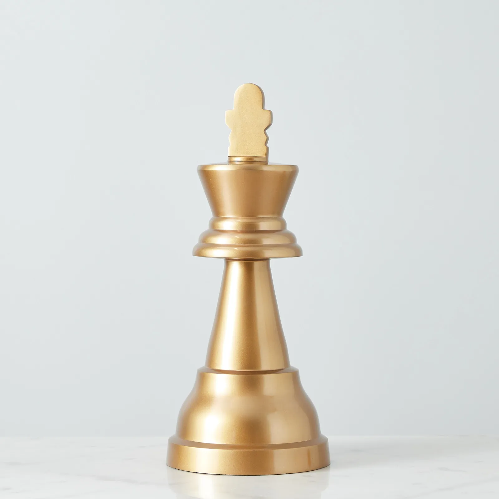 King Chess Piece Brass Colour Metal Decorative