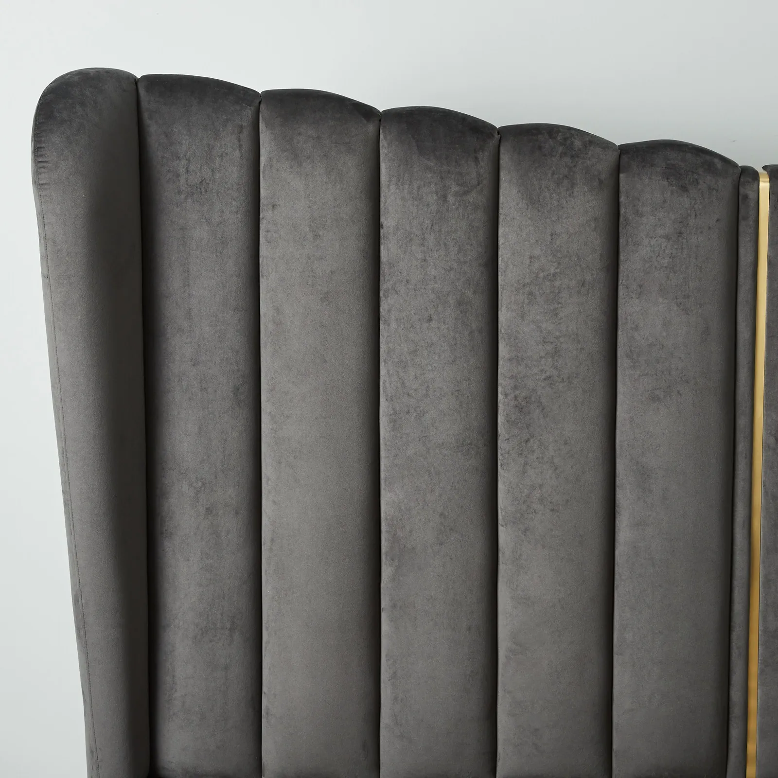 Madrid Charcoal Velvet Queen Bed