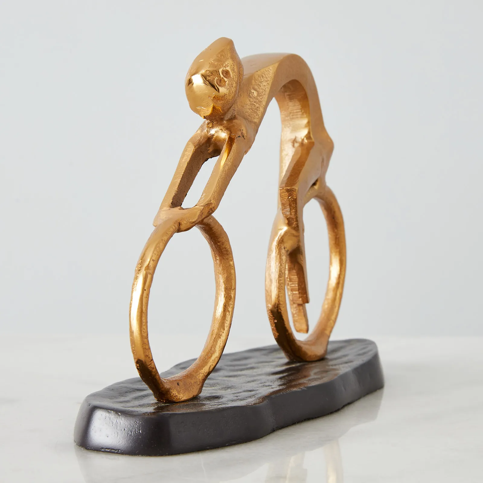 Cycling Man Gold Metal Decorative