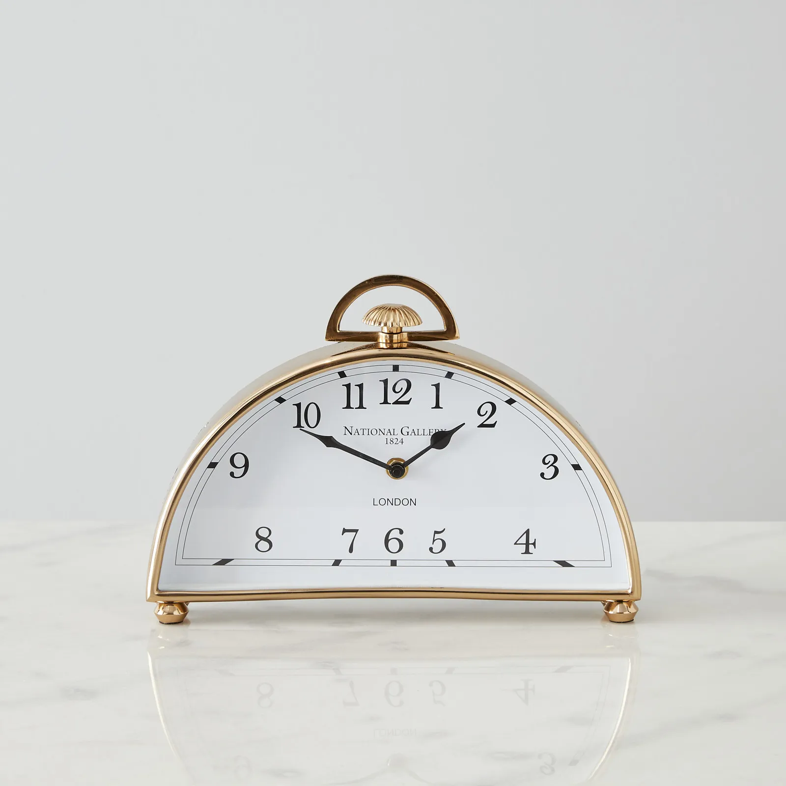 Midnight Polished Gold Metal Clock
