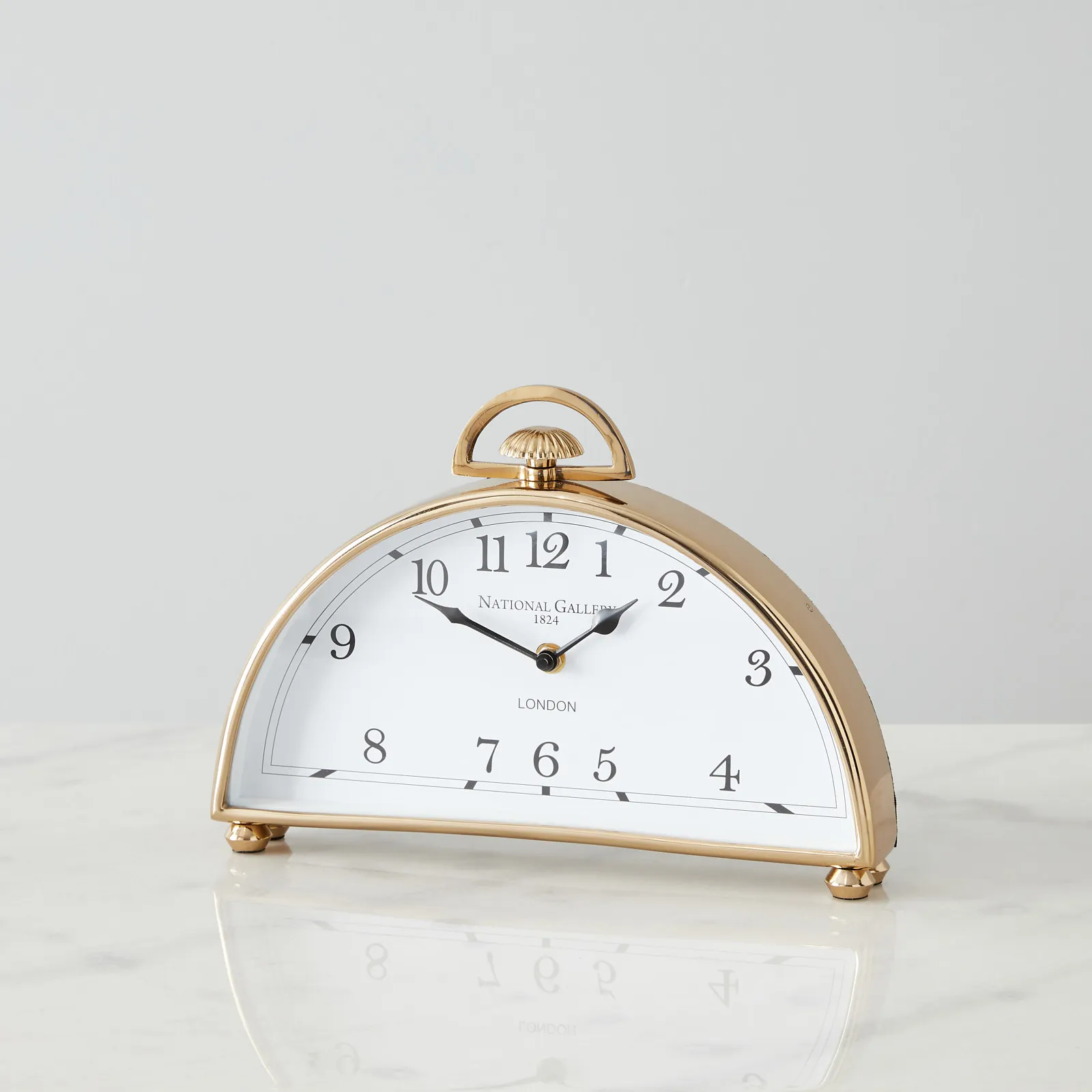 Midnight Polished Gold Metal Clock