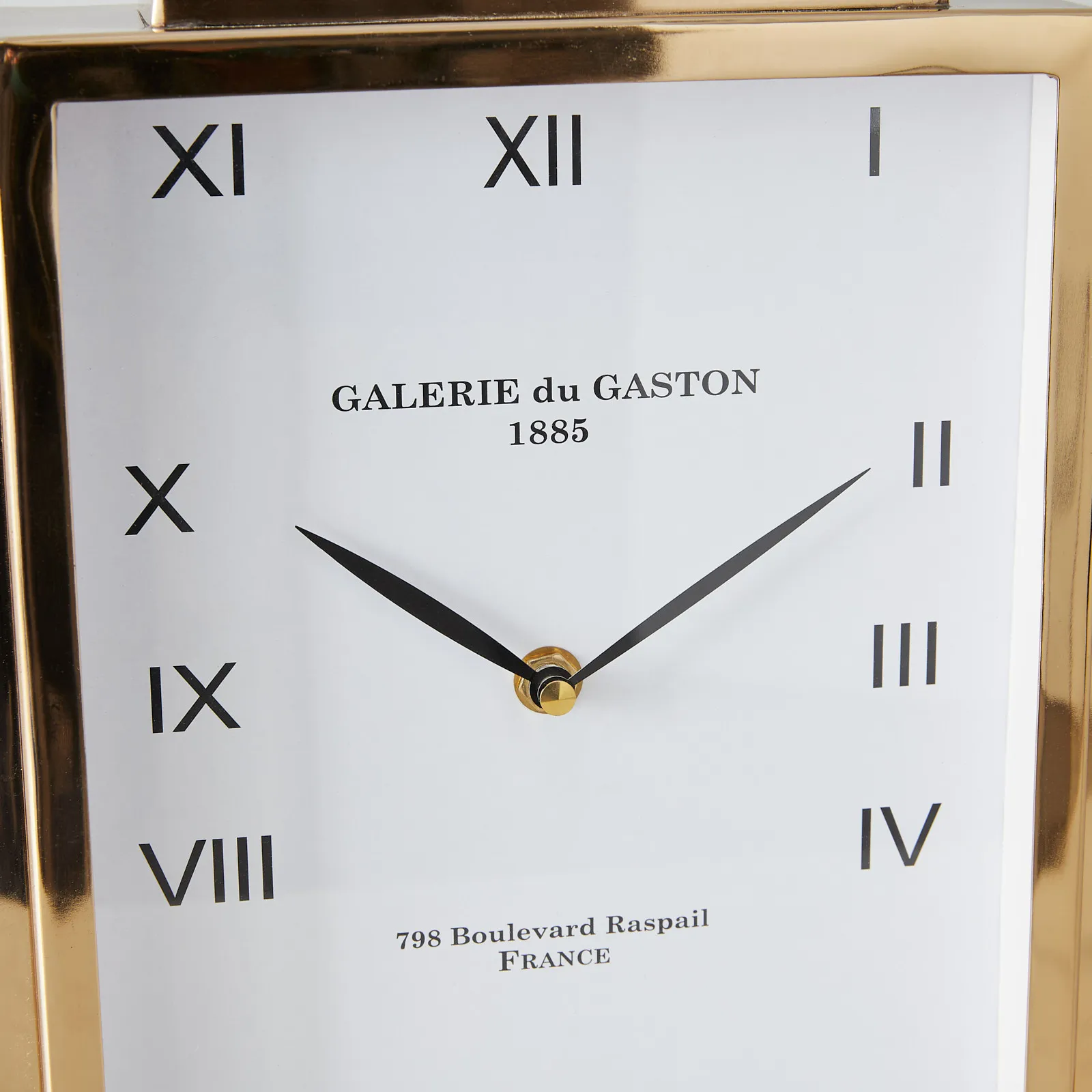 Clarita Matte Antique Brass Table Clock