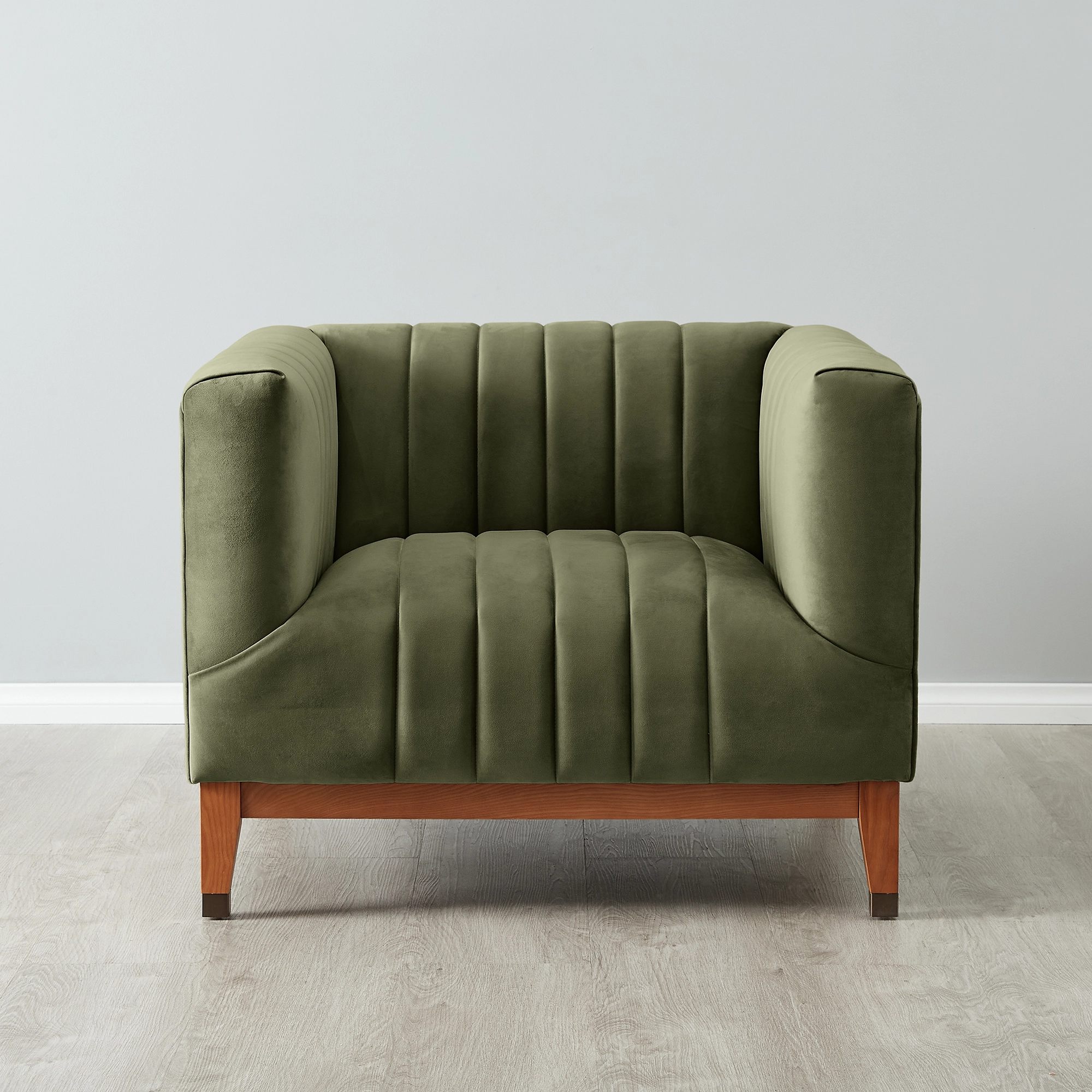 Astoria III Olive Green Velvet Occasional Chair