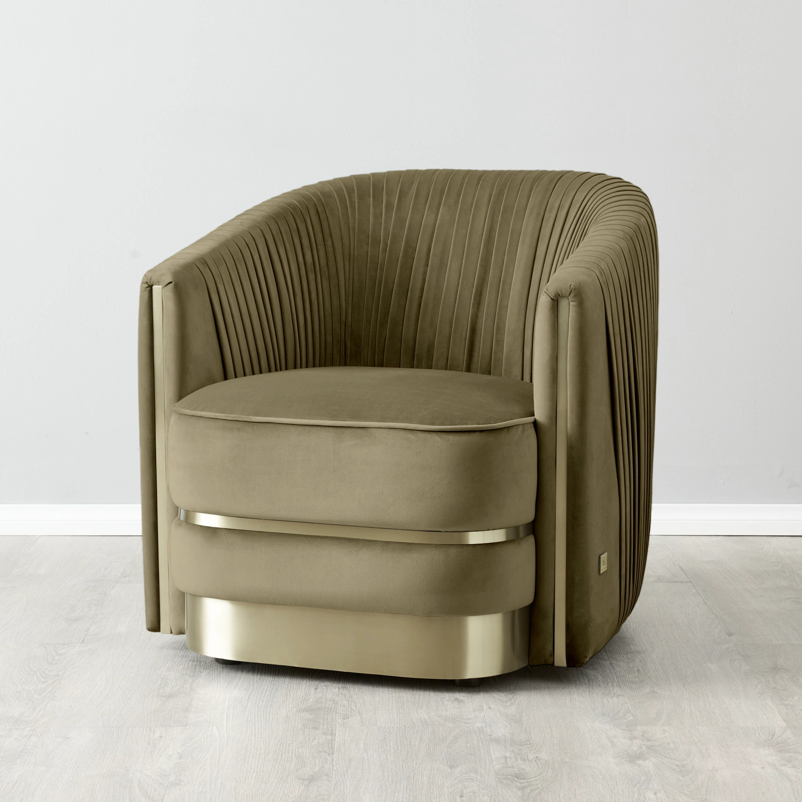Crown Olive Green Velvet Occasional Chair