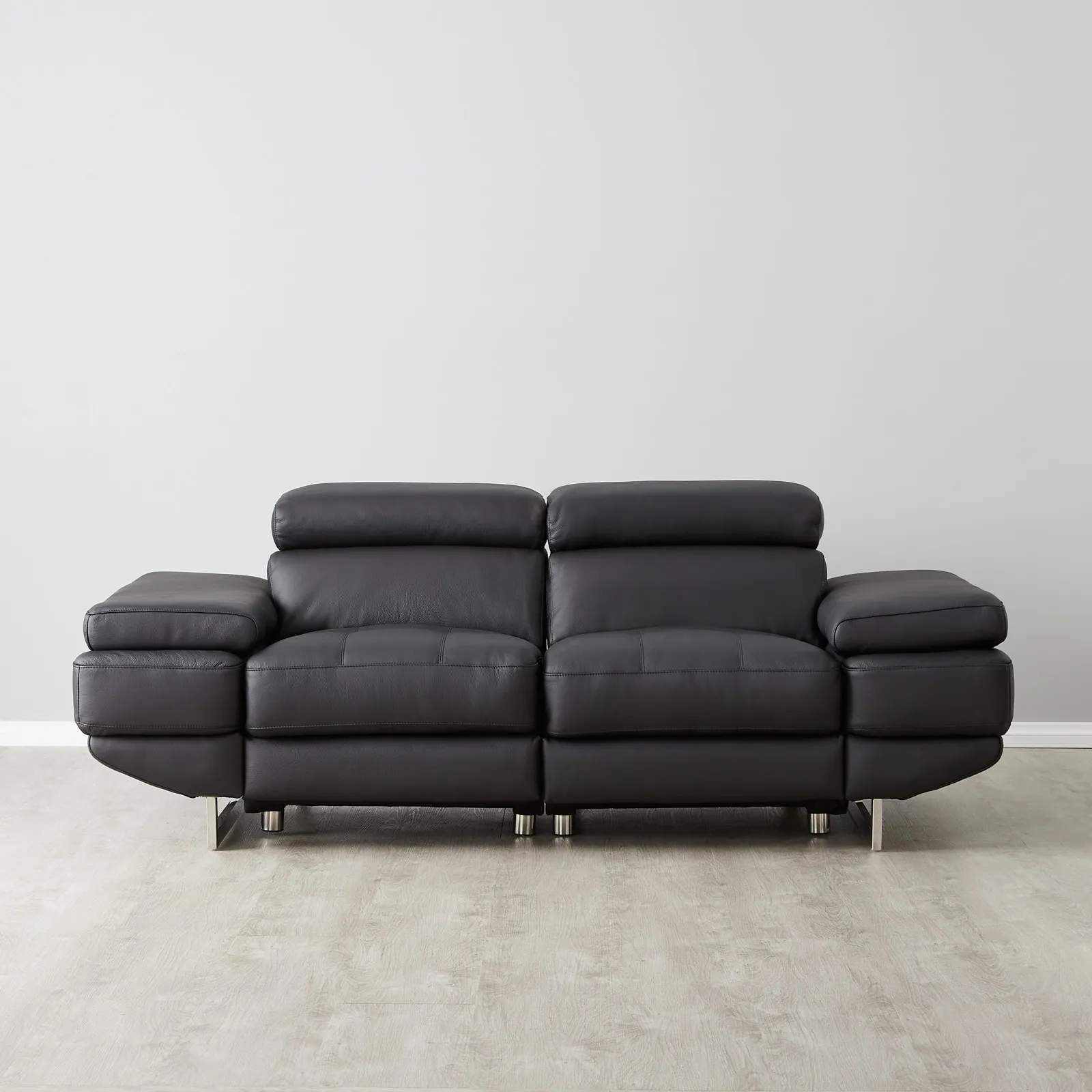 Elena Black Leather 2-Seater Electric Recliner