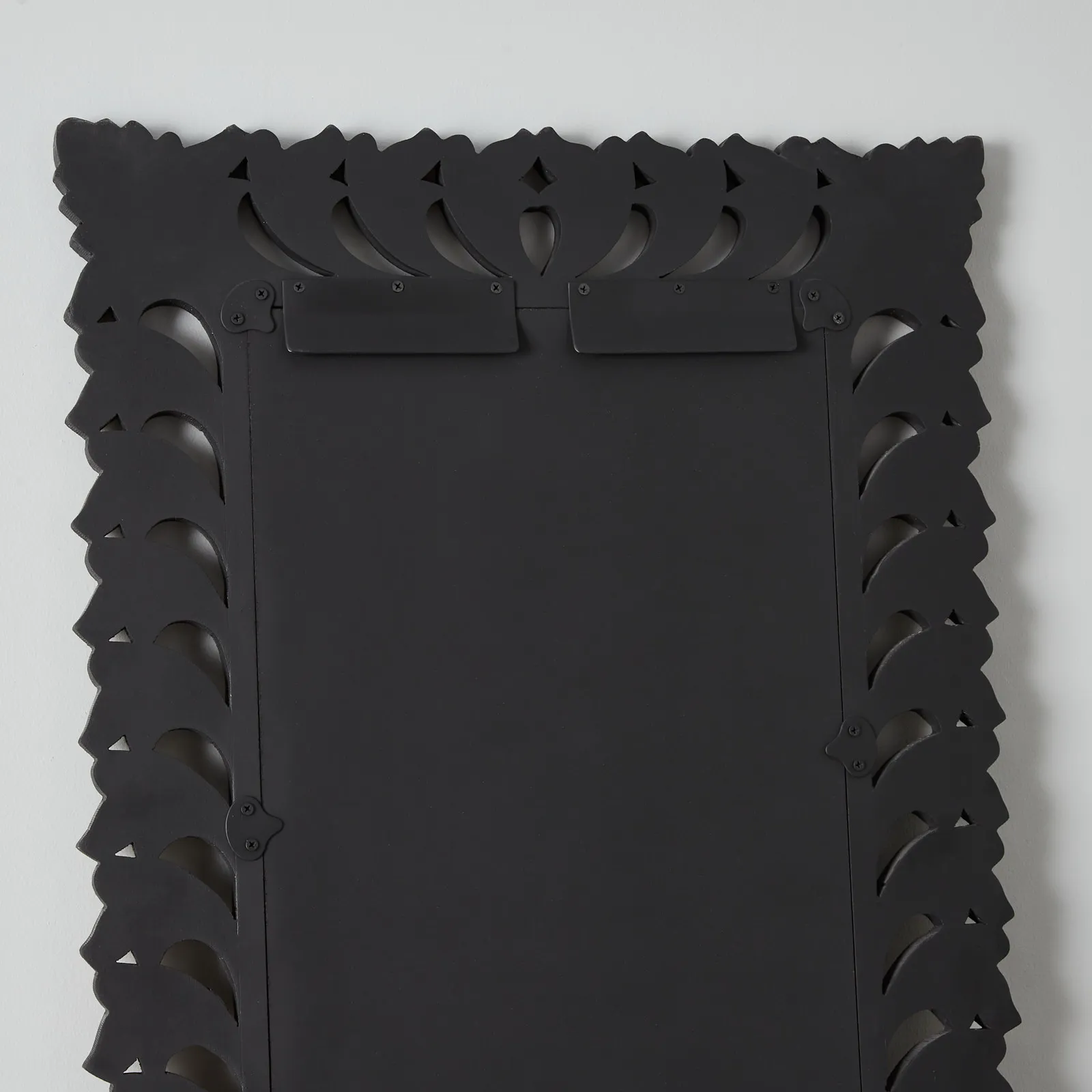 Daphne Black and Gold Carved Wooden Rectangle Mirror