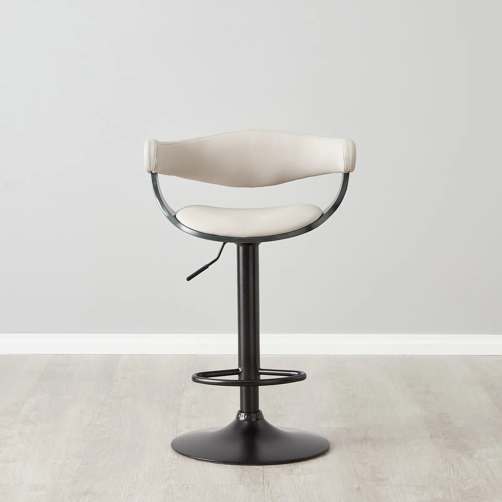 Ryker Glacier Grey Vegan Leather Bar Stool