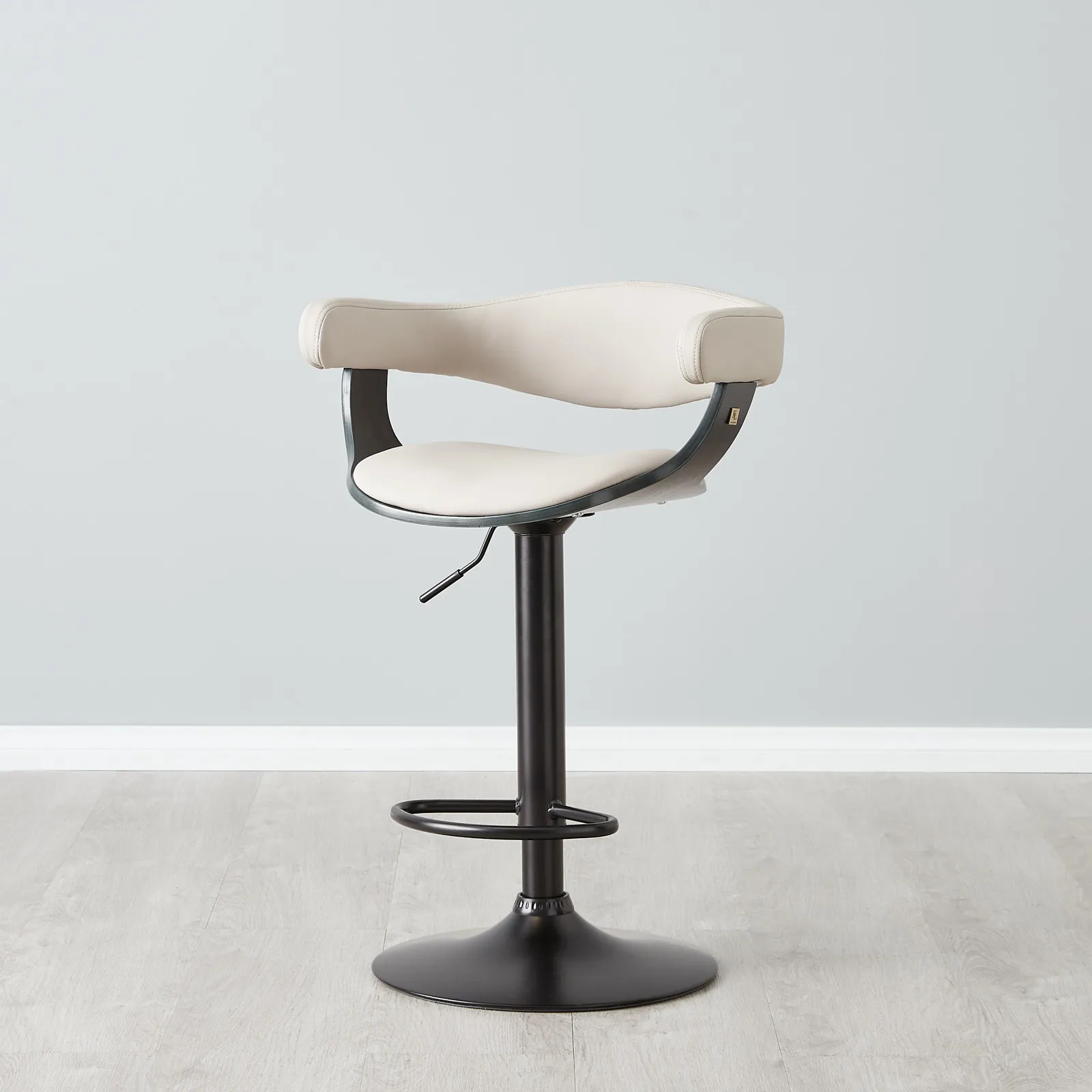 Ryker Glacier Grey Vegan Leather Bar Stool