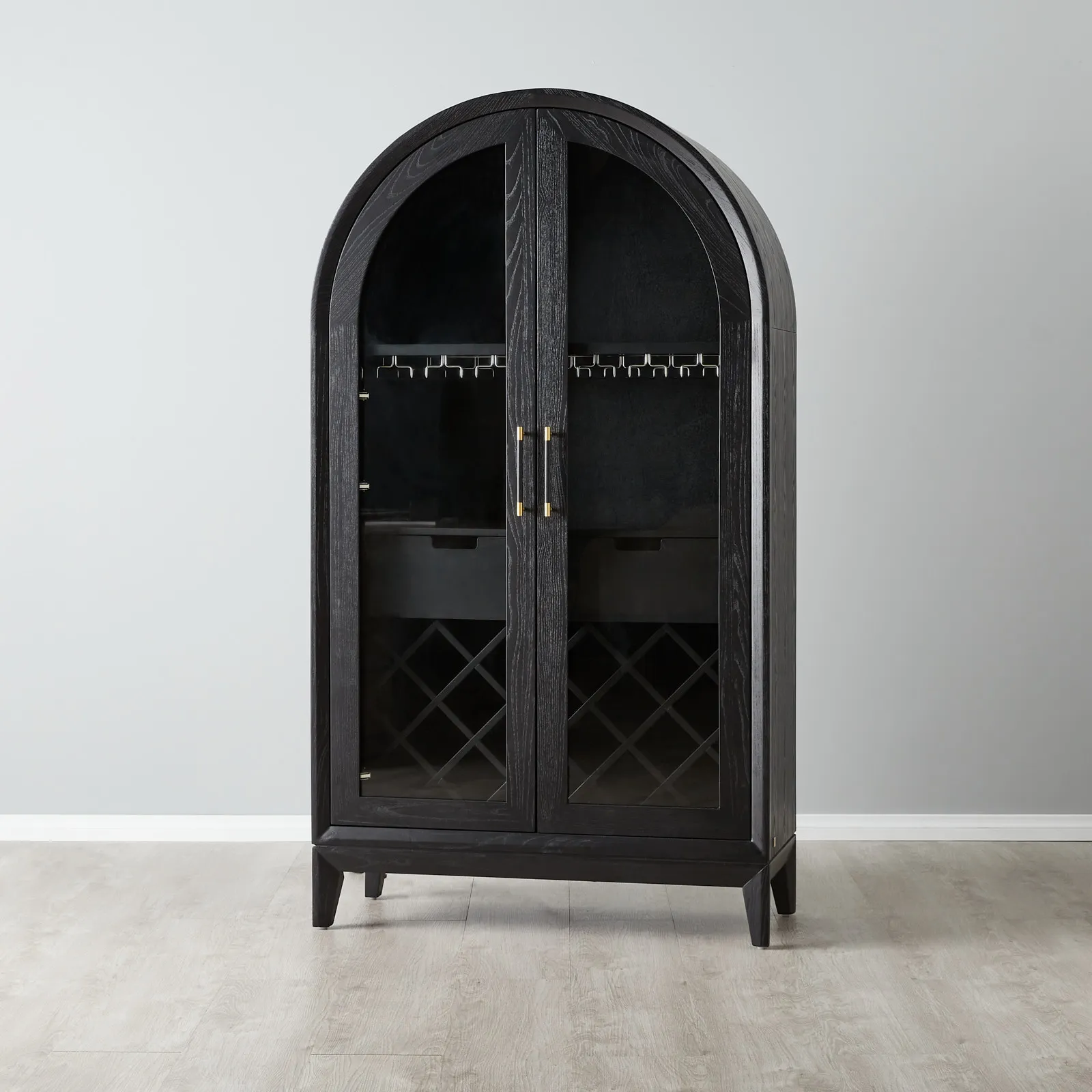 Fredrik Black Wooden Wine Cabinet
