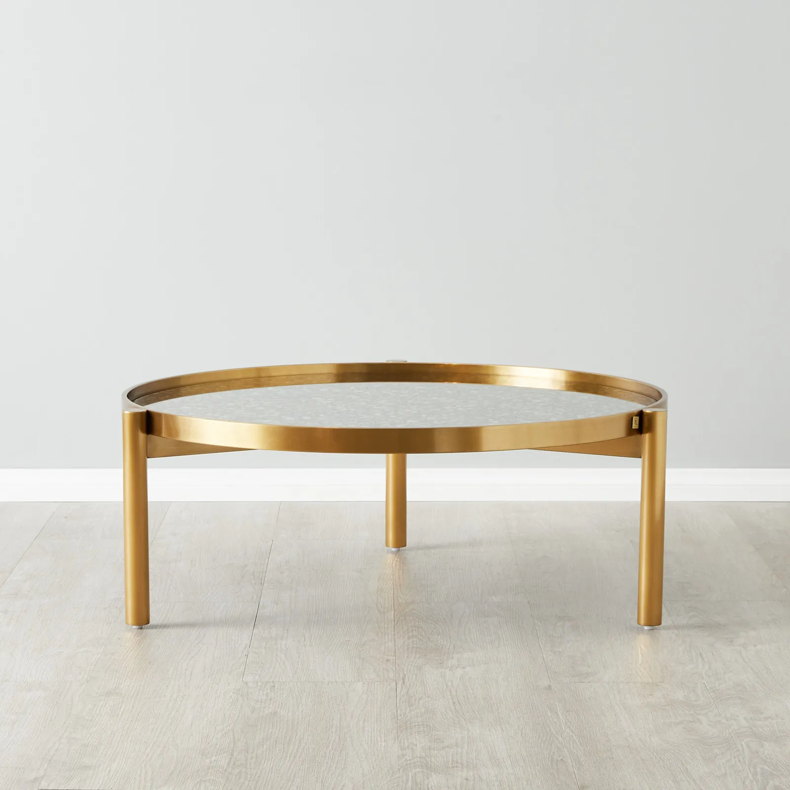 Helena Antique Glass Round Coffee Table - 100 cm