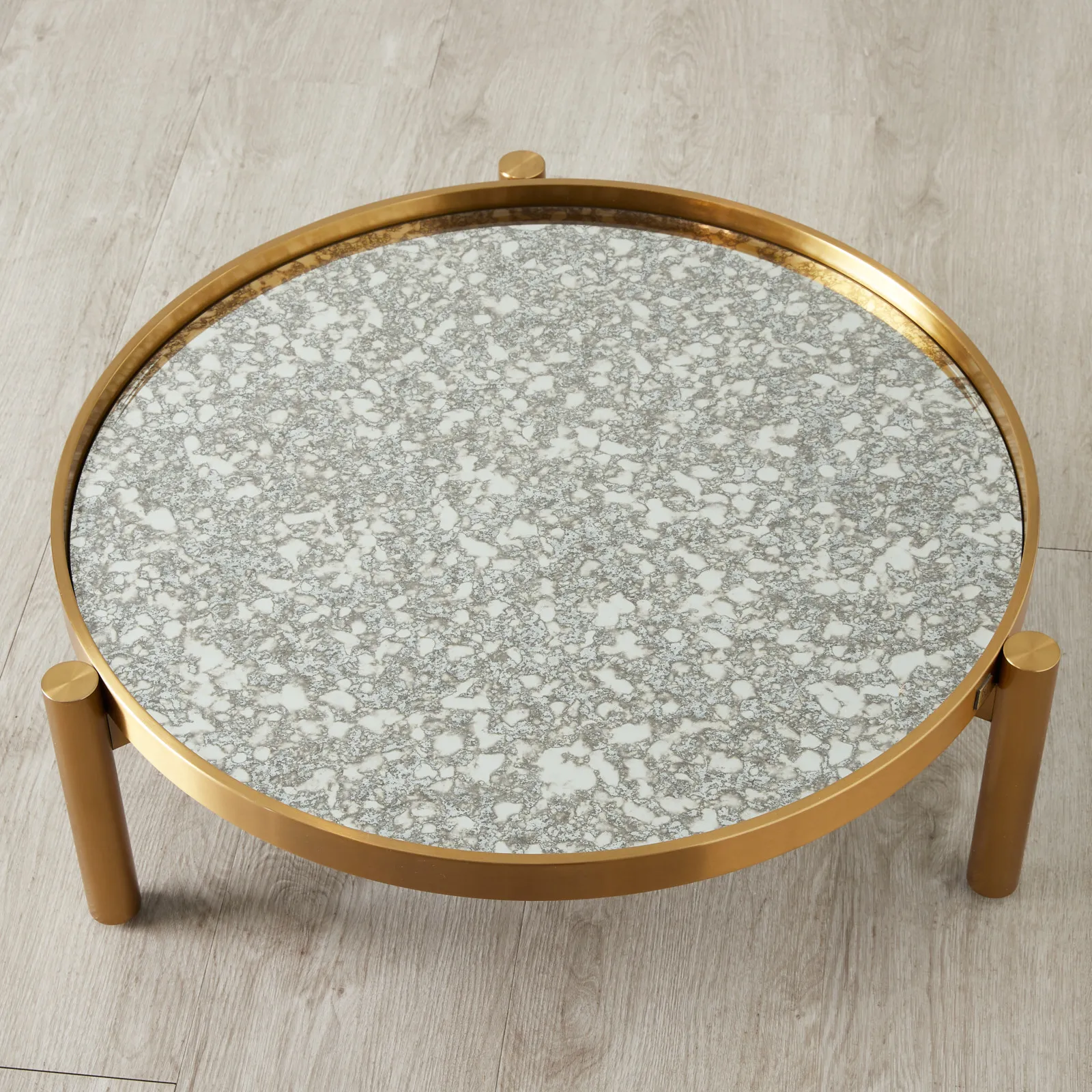 Helena Antique Glass Round Coffee Table - 100 cm
