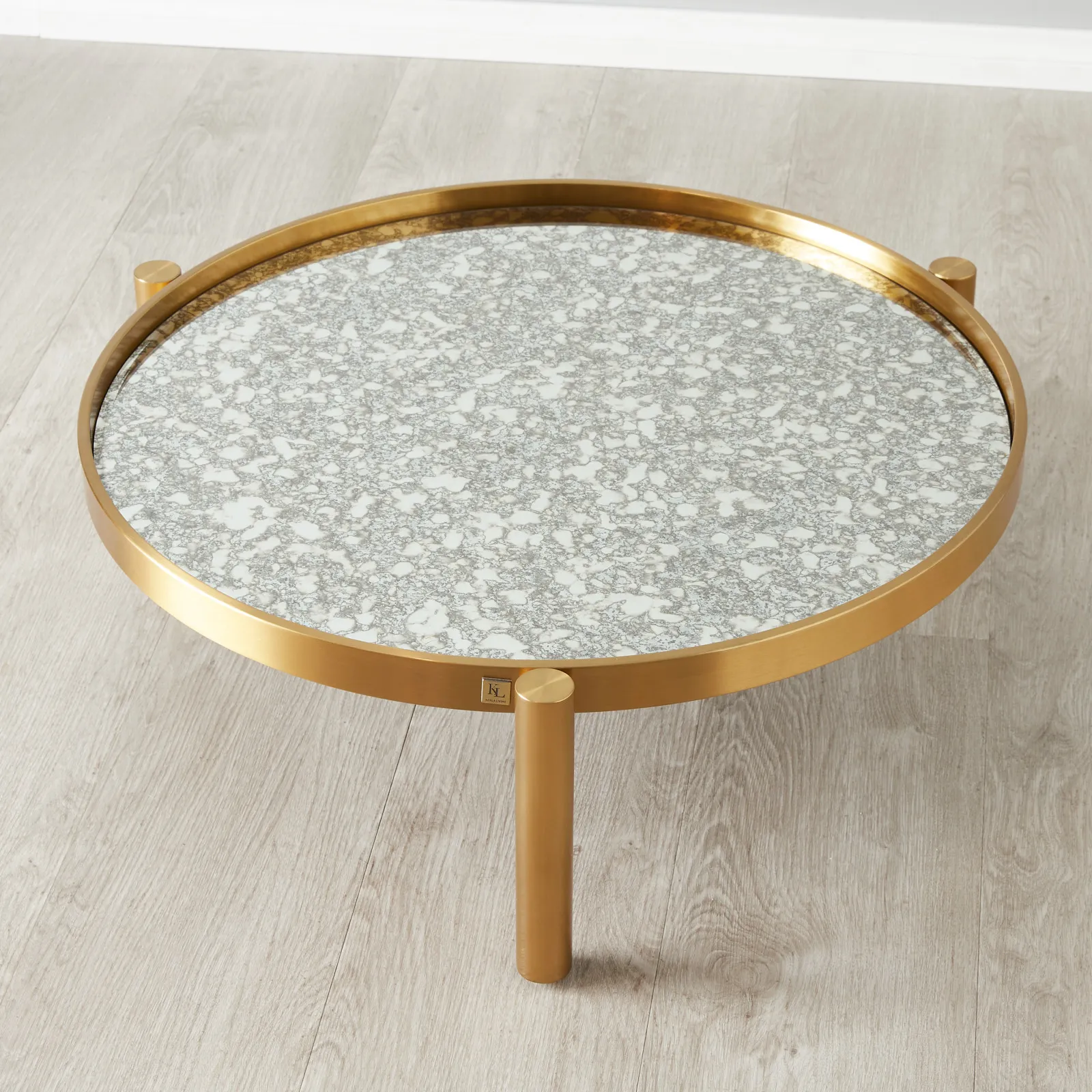 Helena Antique Glass Round Coffee Table - 80 cm