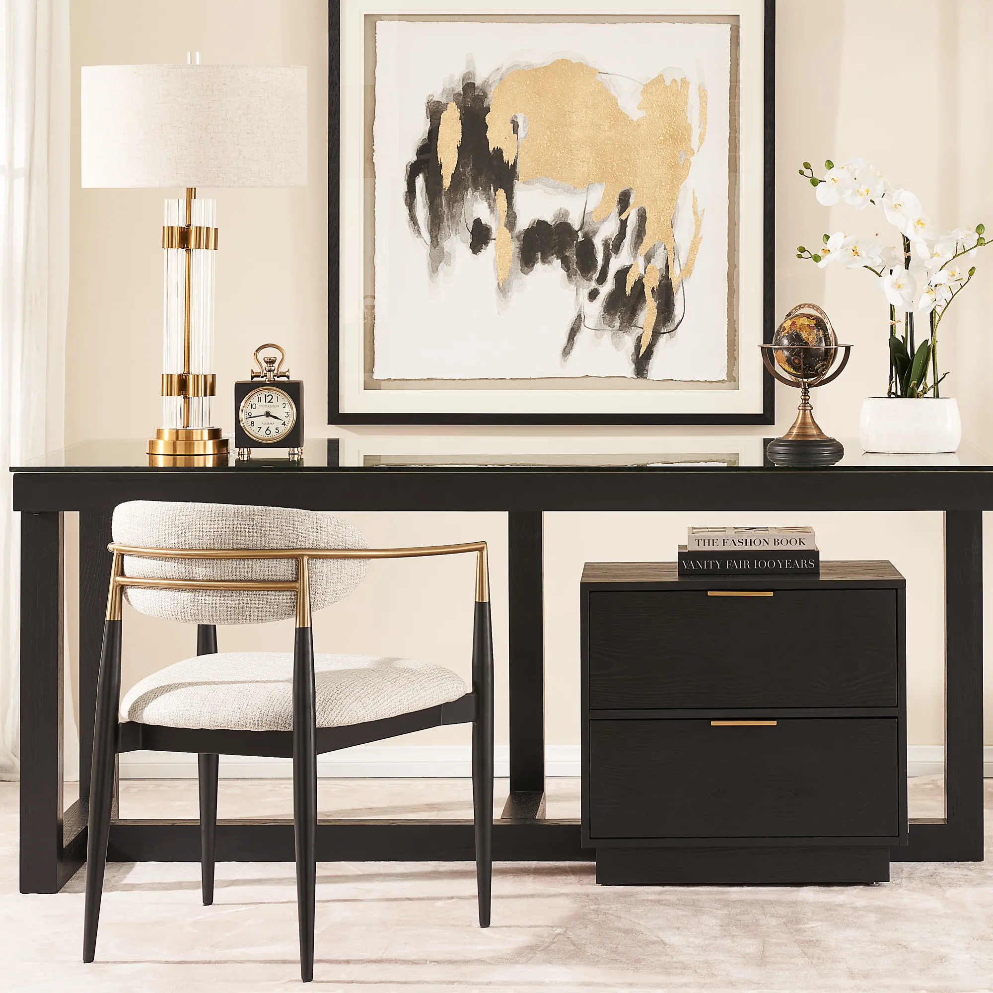 Dorothy Black Wooden Desk