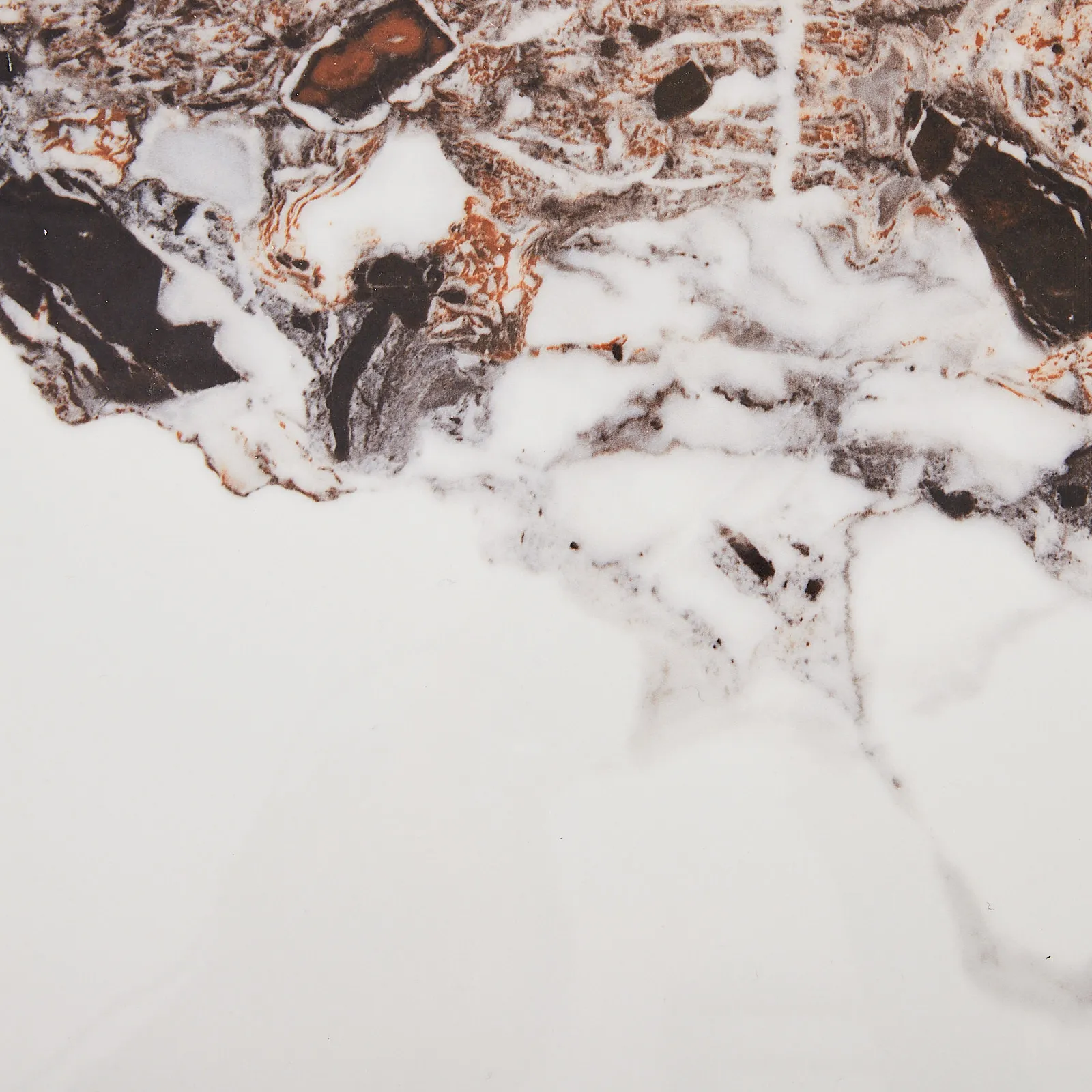 Marbella 2-Layered Cold Calacatta White Sintered Stone Coffee Table - Brushed Gold Frame