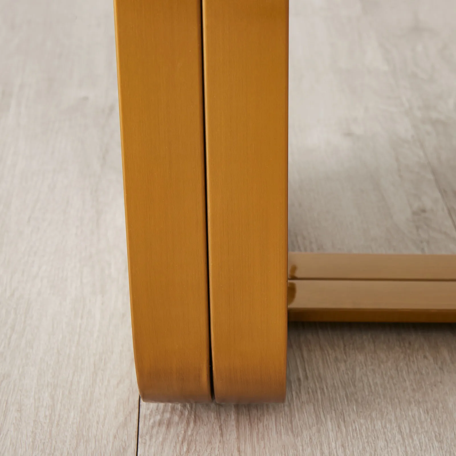 Marbella Cold Calacatta White Sintered Stone Side Table - Brushed Gold Frame