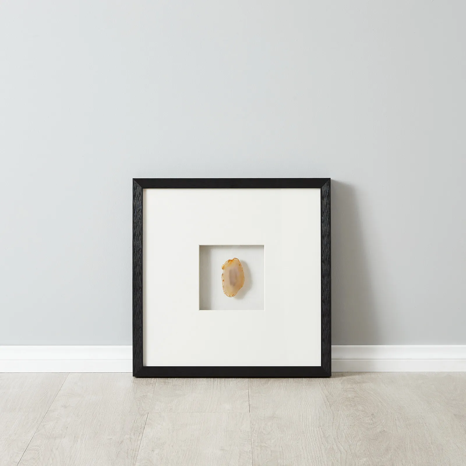 Terra Brown Agate Shadow Box With Black Frame