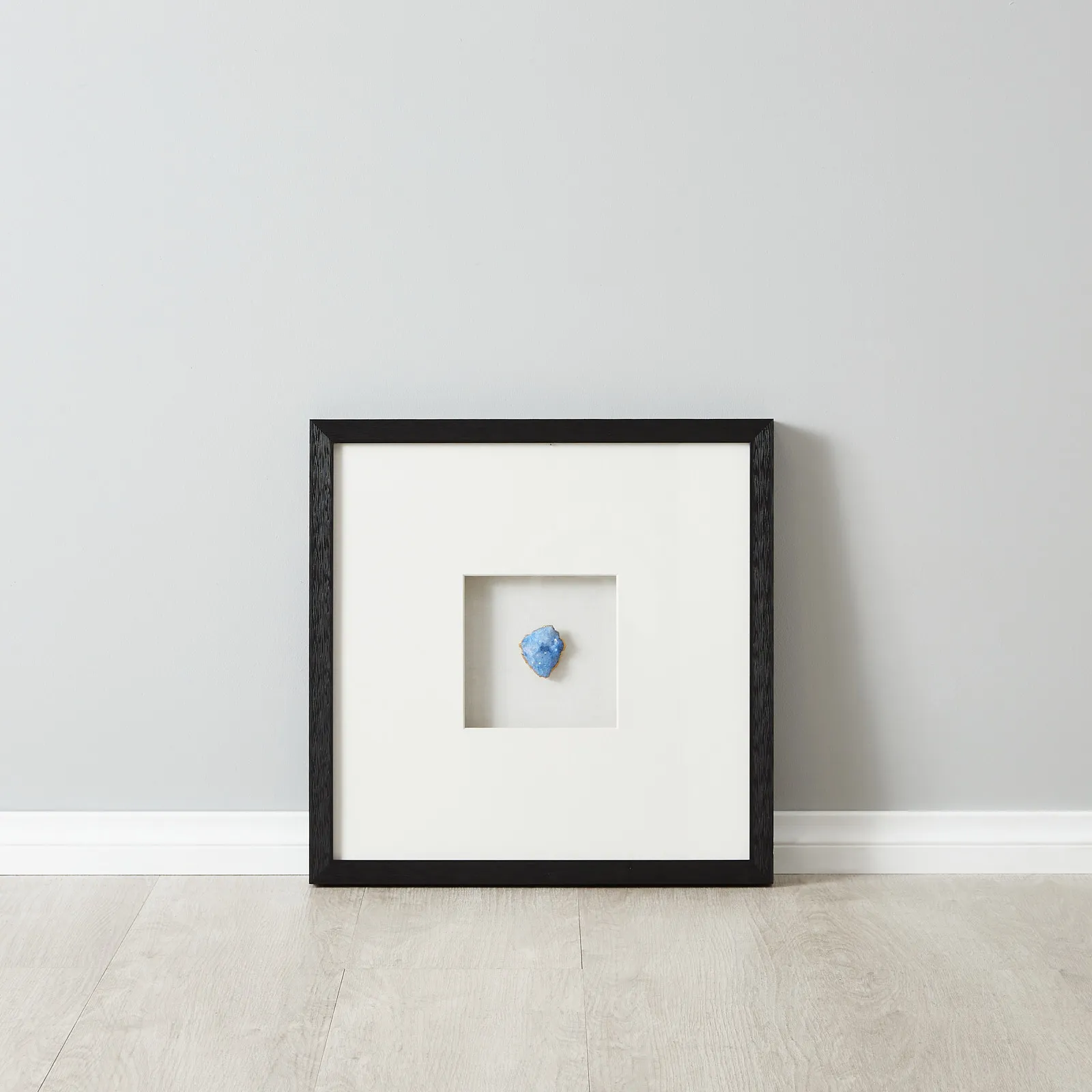 Stone Blue Crystal Shadow Box With Black Frame