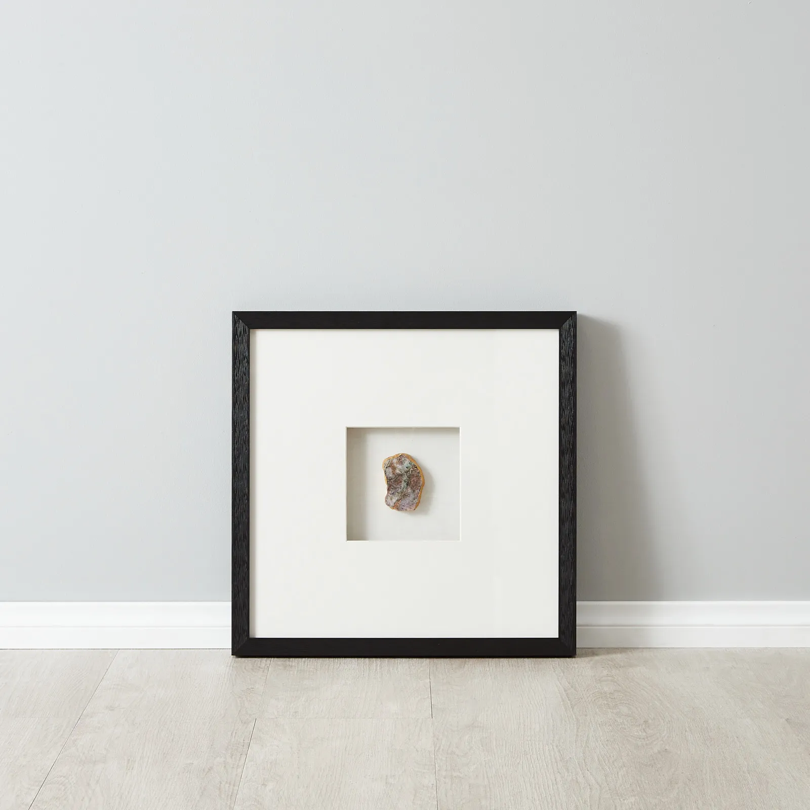 Tri-coloured Agate Shadow Box With Black Frame