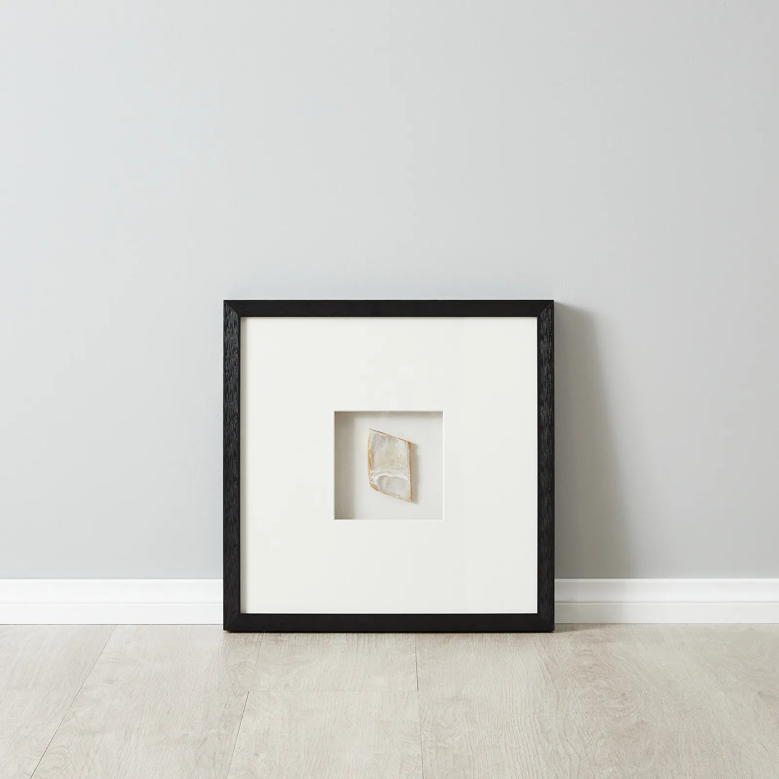 Clear Agate Shadow Box With Black Frame