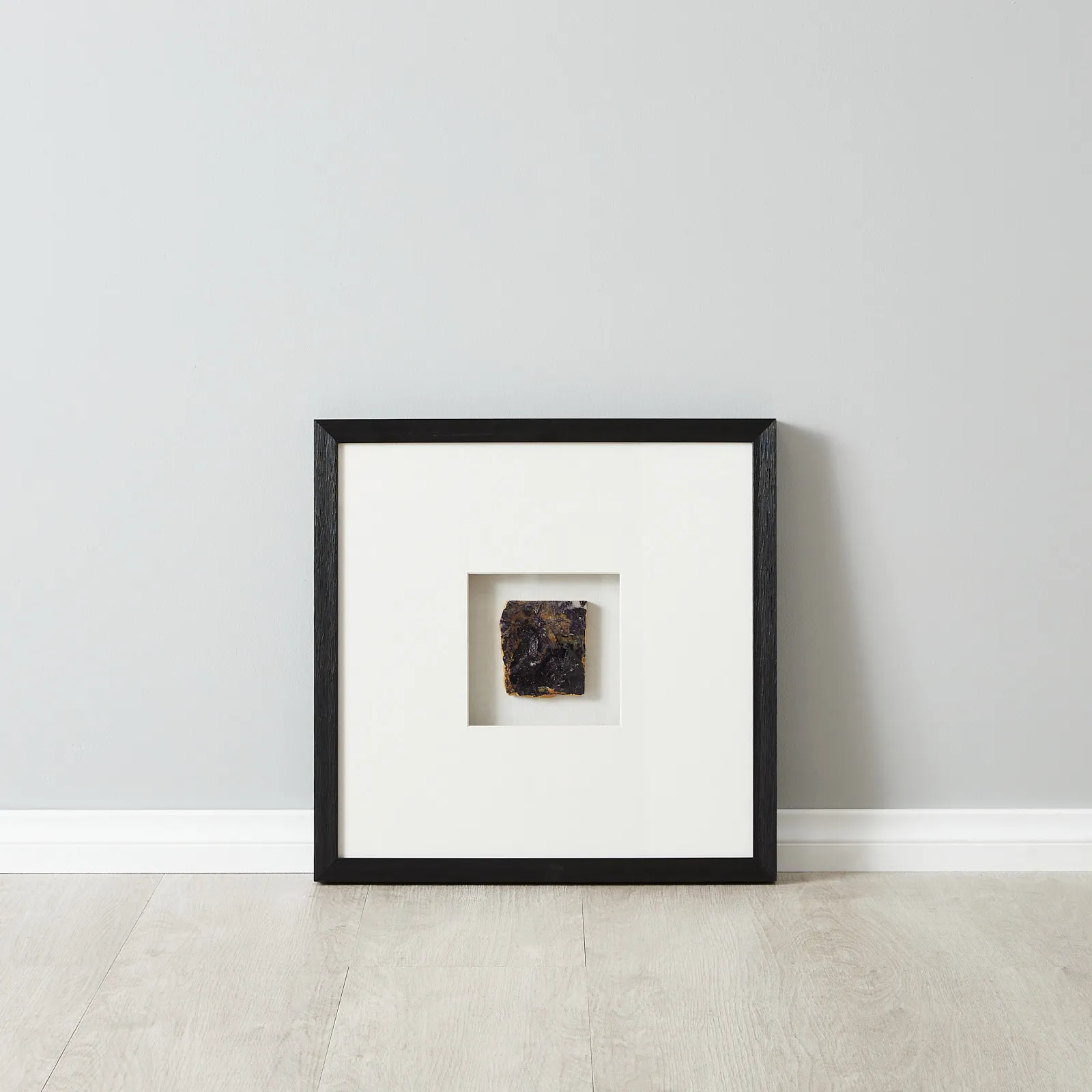 Purple Stone Shadow Box With Black Frame