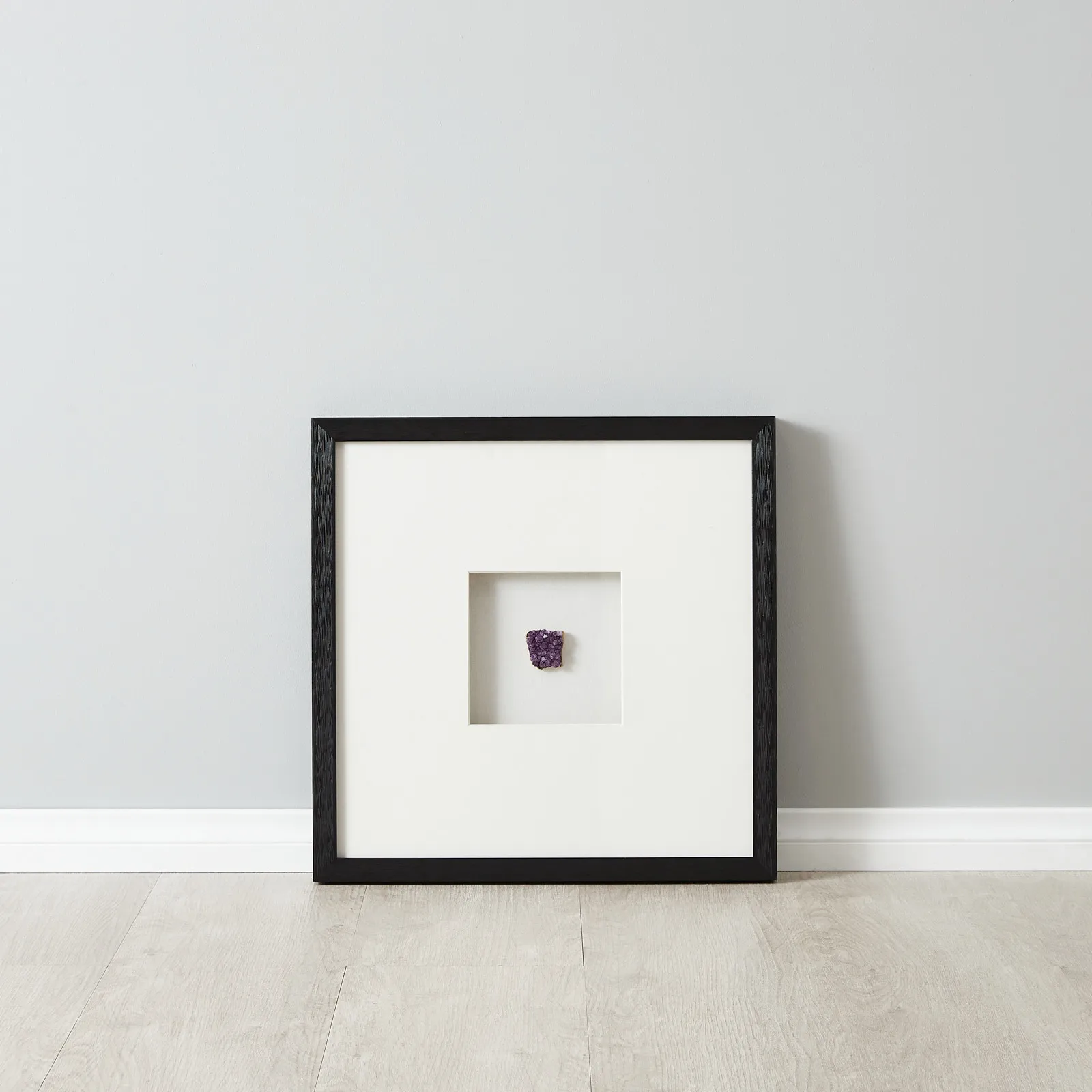 Violet Crystal Shadow Box With Black Frame