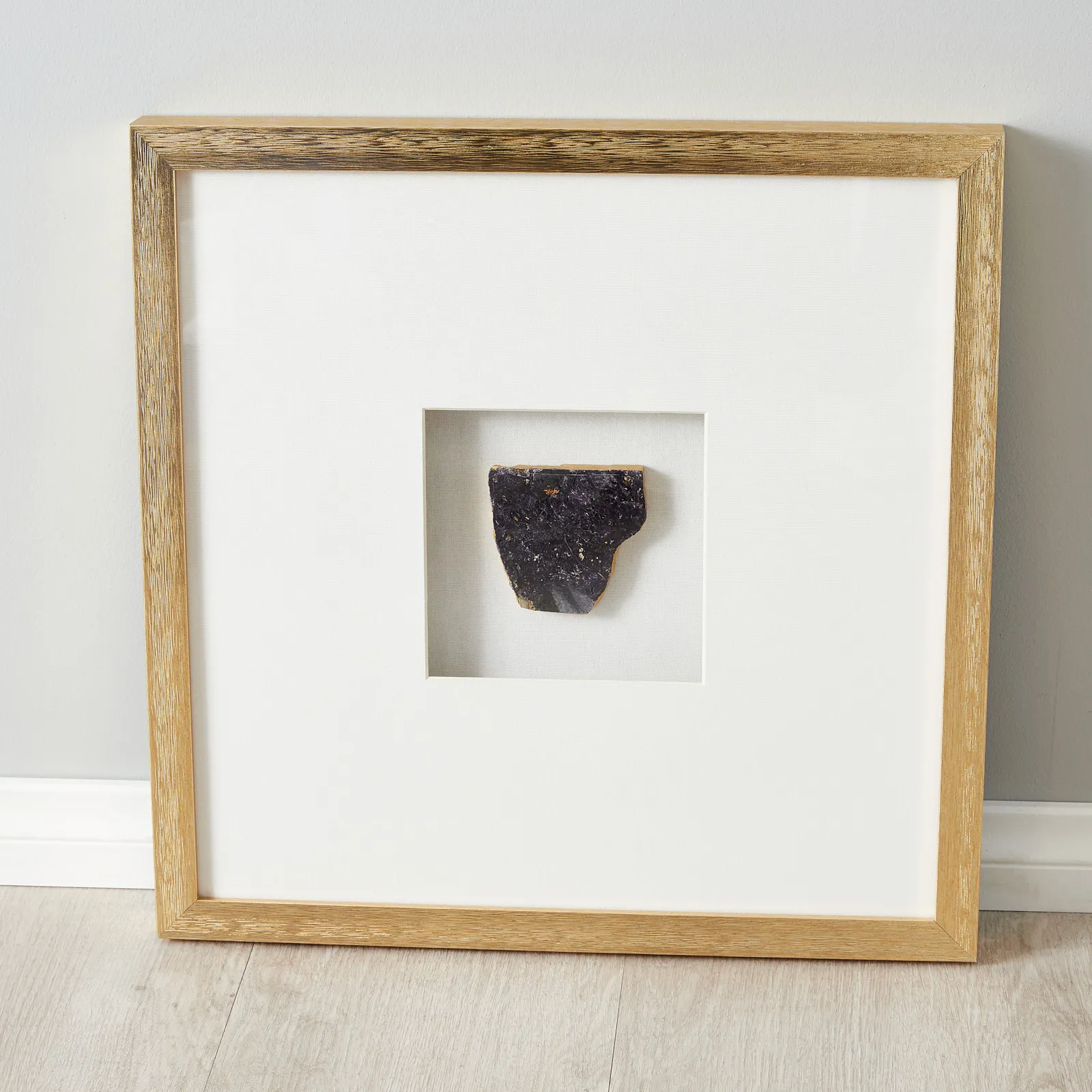 Purple Stone Shadow Box With Gold Frame