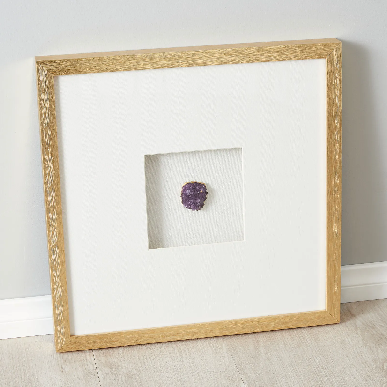 Violet Crystal Shadow Box With Gold Frame