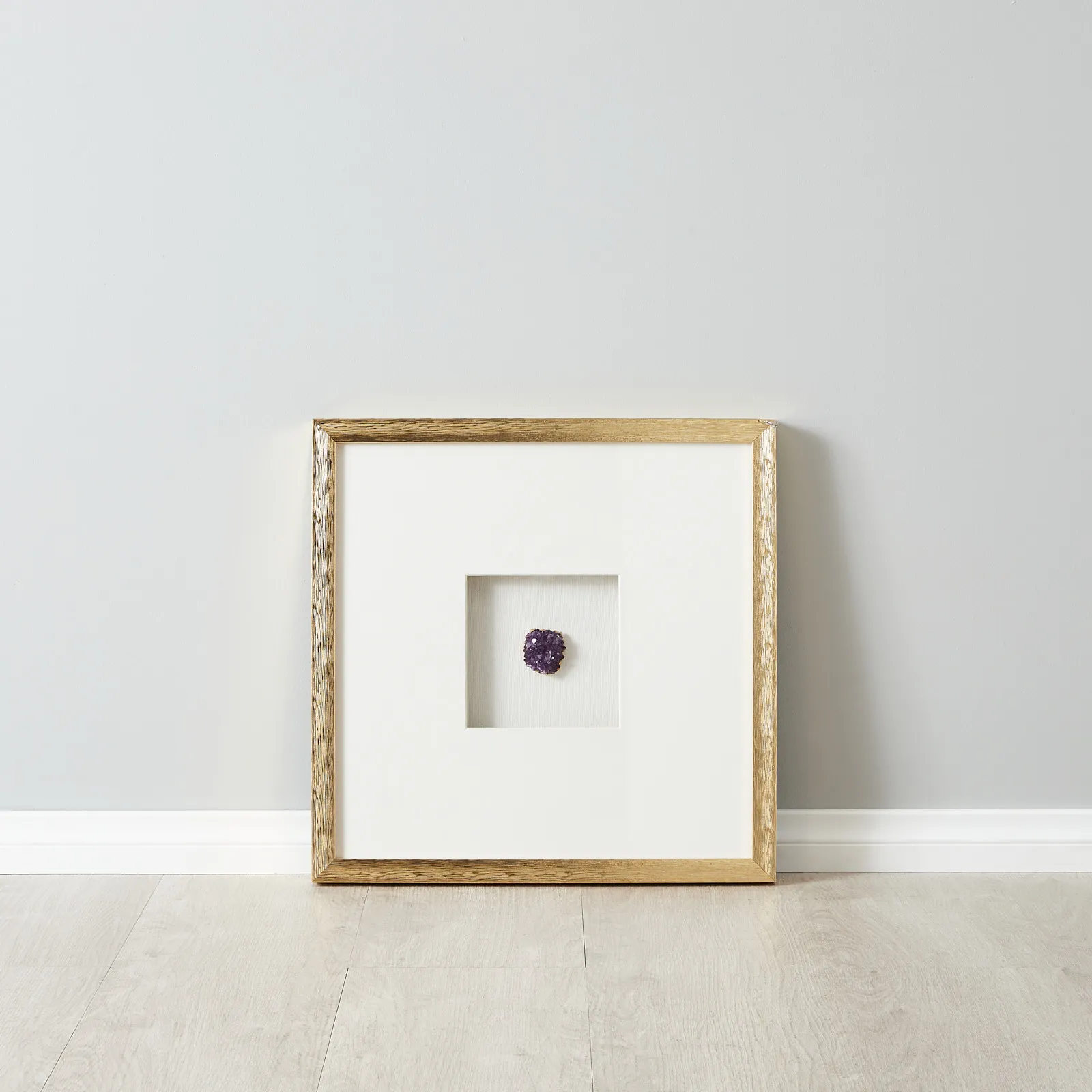 Violet Crystal Shadow Box With Gold Frame