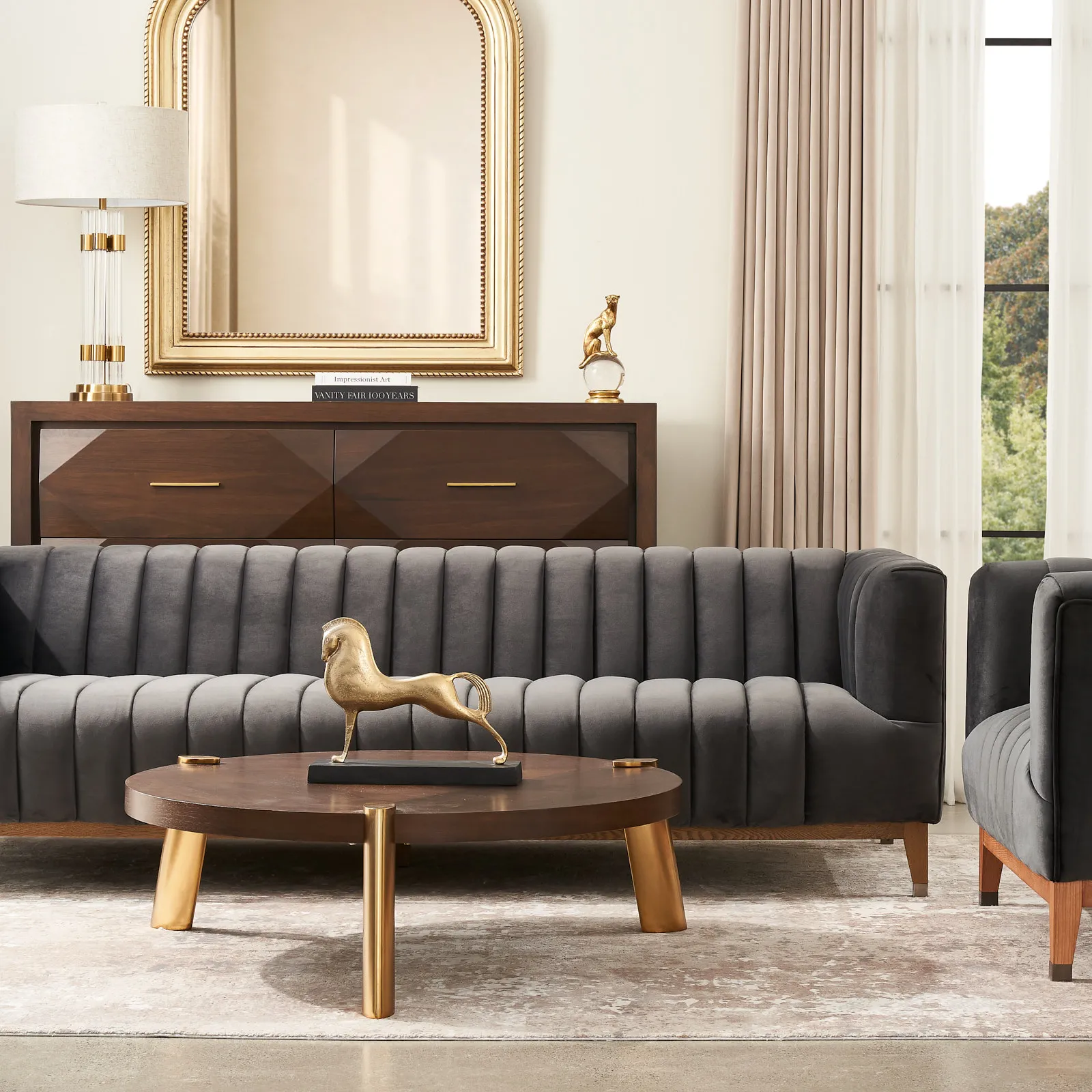 Dale II Round Coffee Table Large Brown