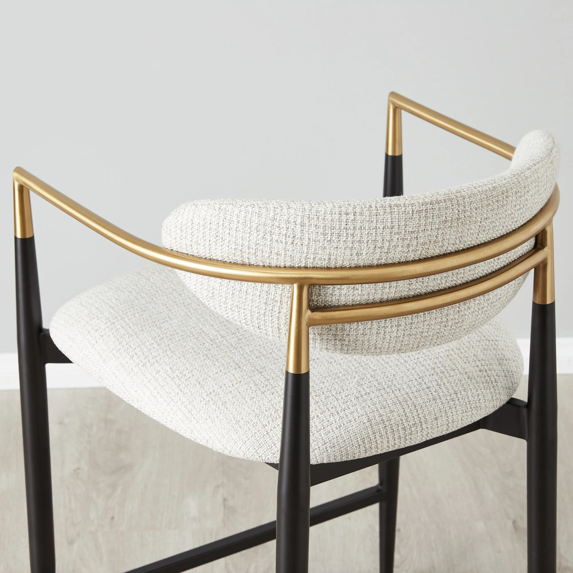 Amy Dove Grey Woven Fabric 67cm Counter Stool