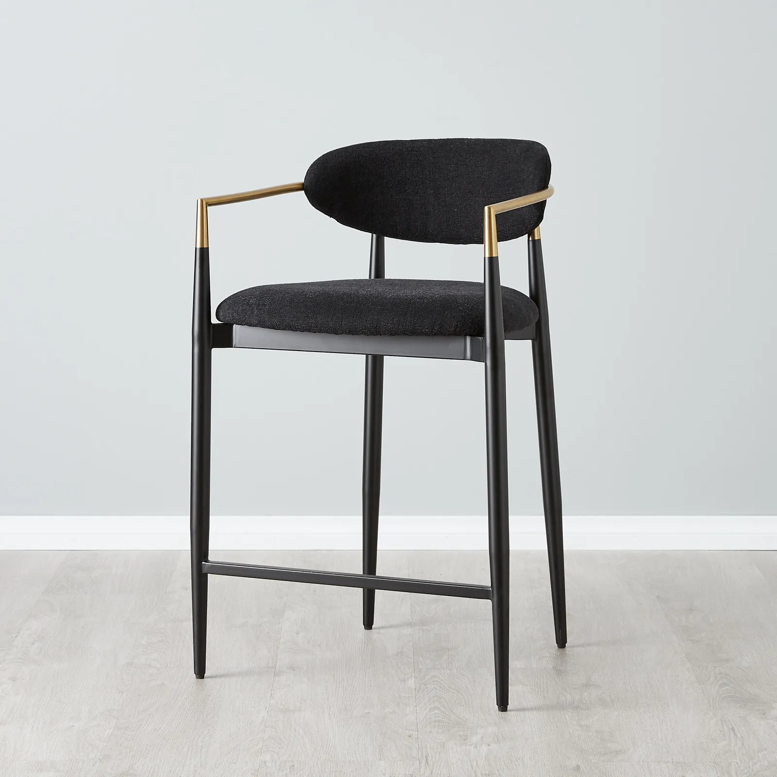 Amy Black Woven Fabric 67cm Counter Stool
