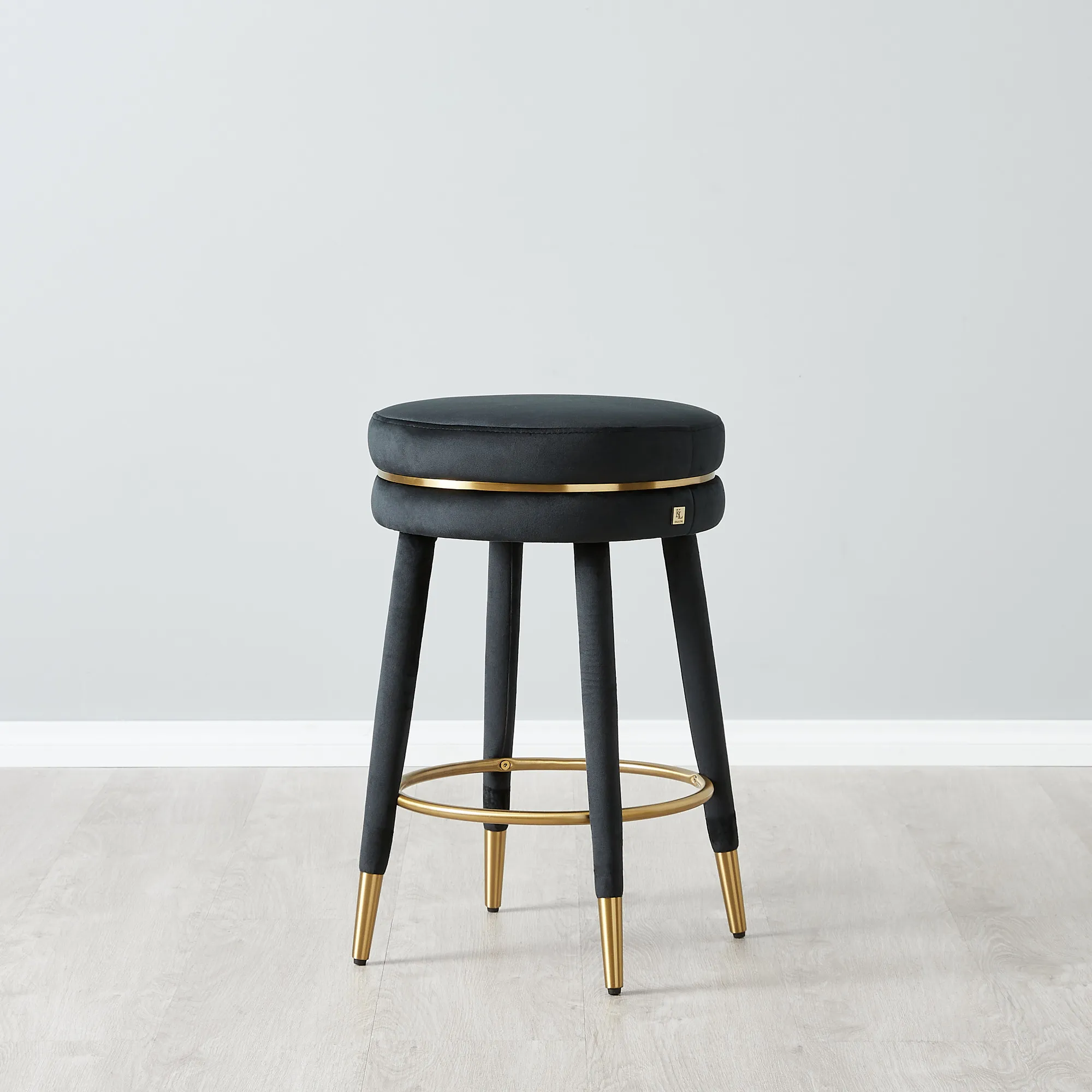 Sylvie Black Velvet 67cm Counter Stool