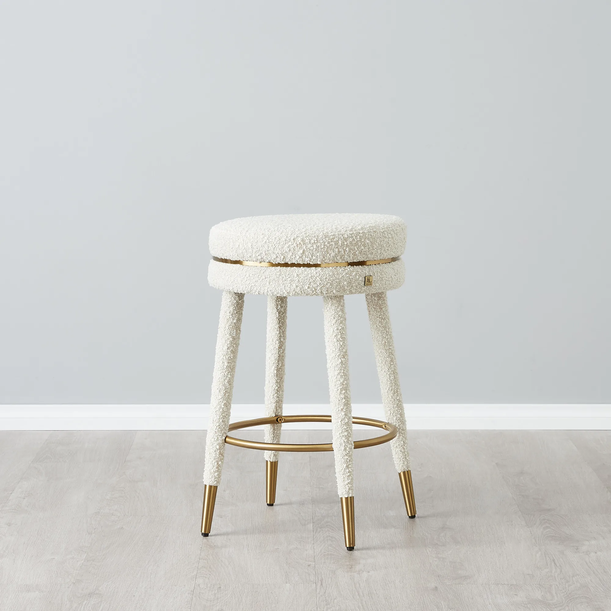 Sylvie White Boucle 67cm Counter Stool