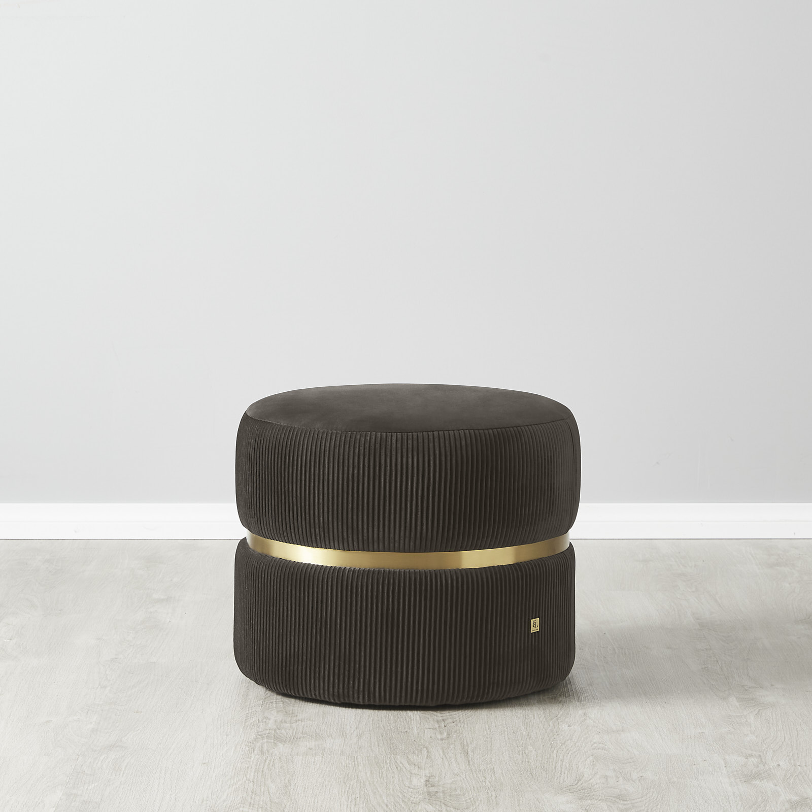 Hollis Mushroom Velvet Ottoman