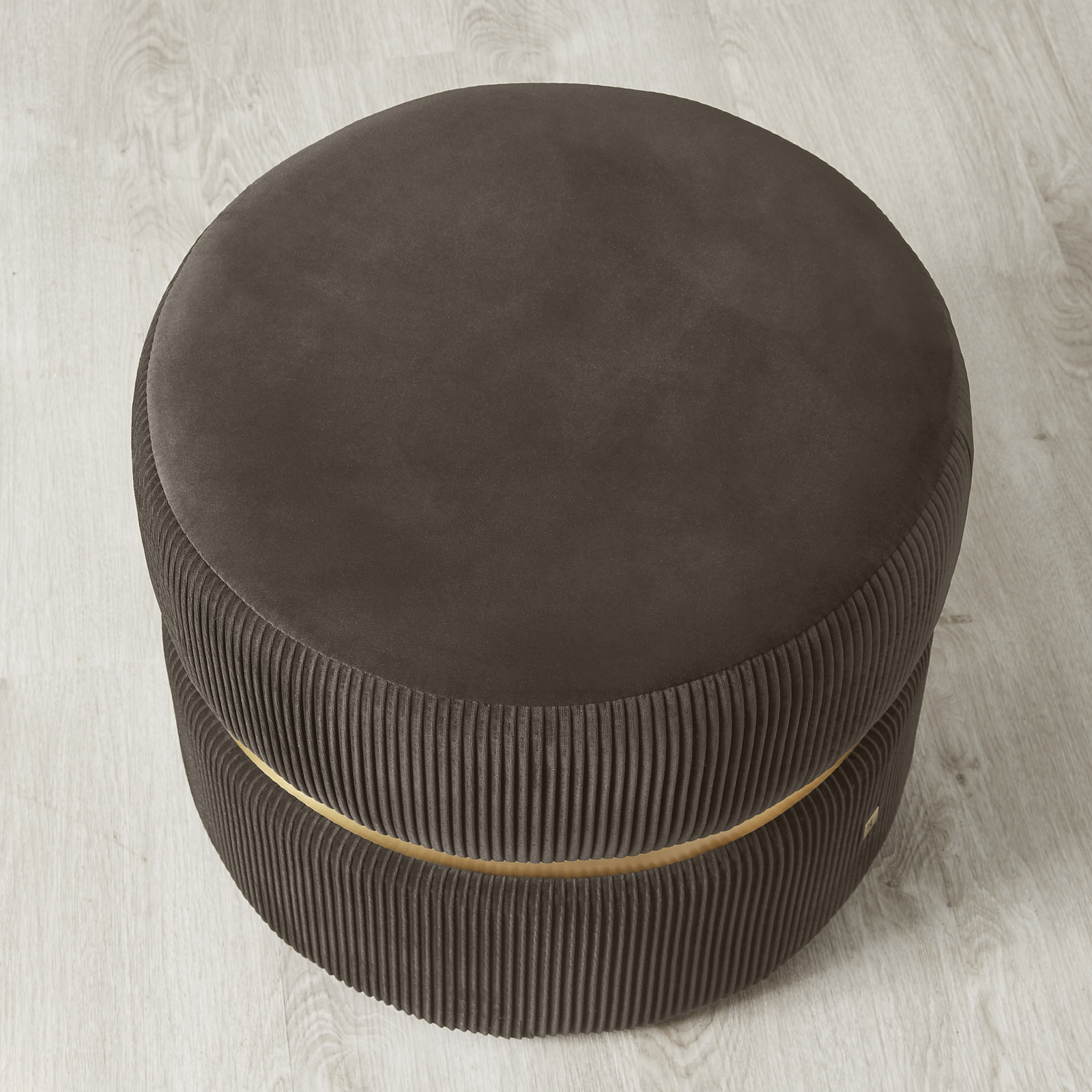 Hollis Mushroom Velvet Ottoman
