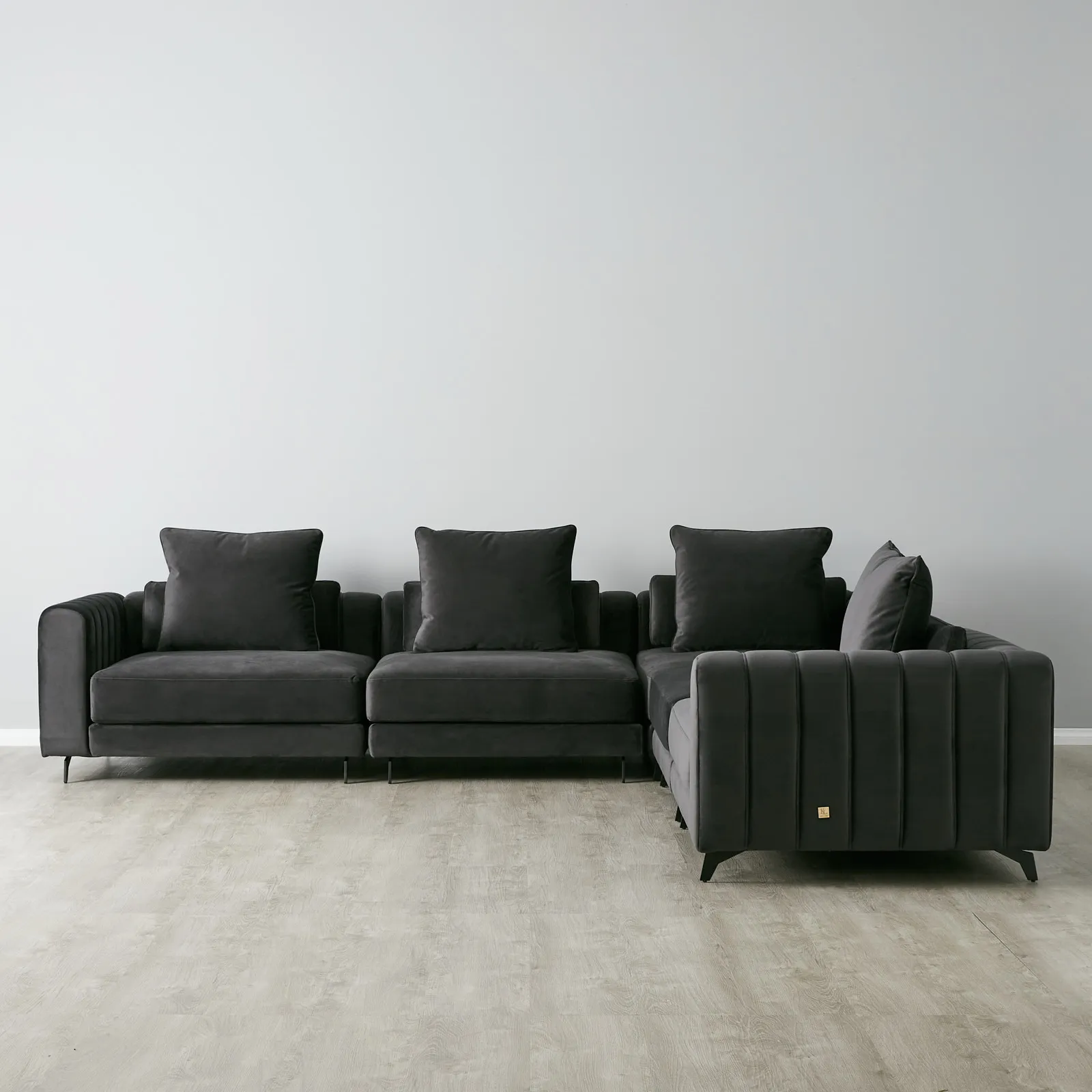 Jordan Charcoal Velvet Corner Sofa